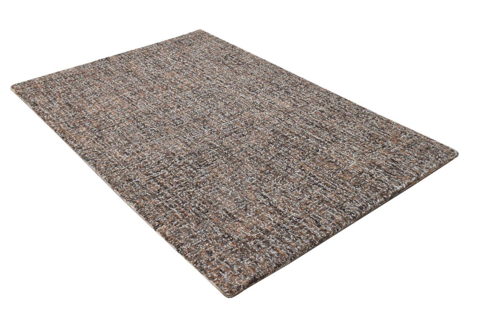 Hand Tufted Brown Wool Rug 2' X 3' Modern Scandinavian Solid Small Carpet 