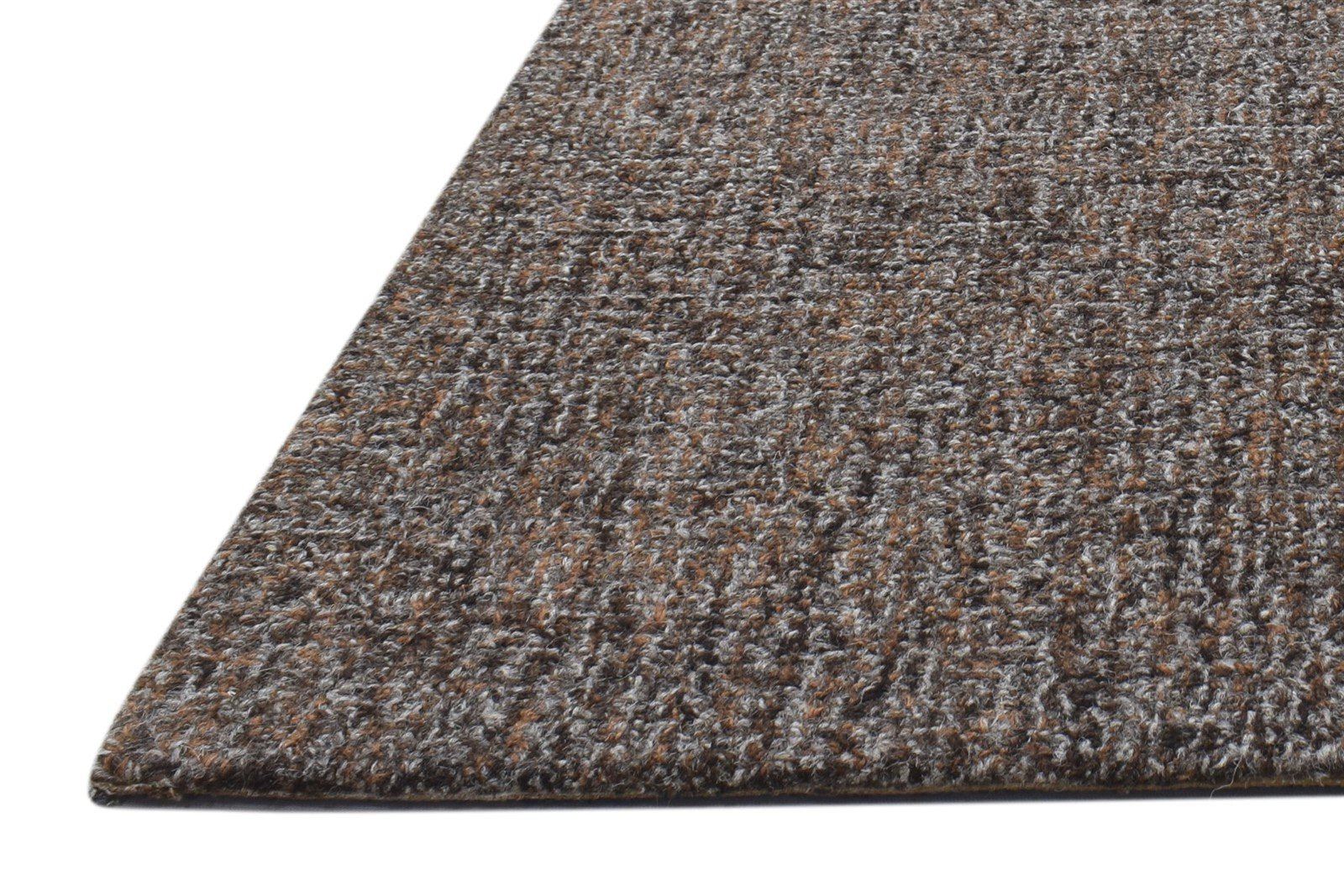 Hand Tufted Brown Wool Rug 2' X 3' Modern Scandinavian Solid Small Carpet 