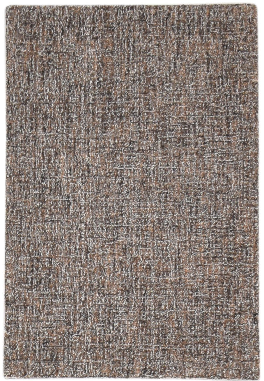 Hand Tufted Brown Wool Rug 2' X 3' Modern Scandinavian Solid Small Carpet 