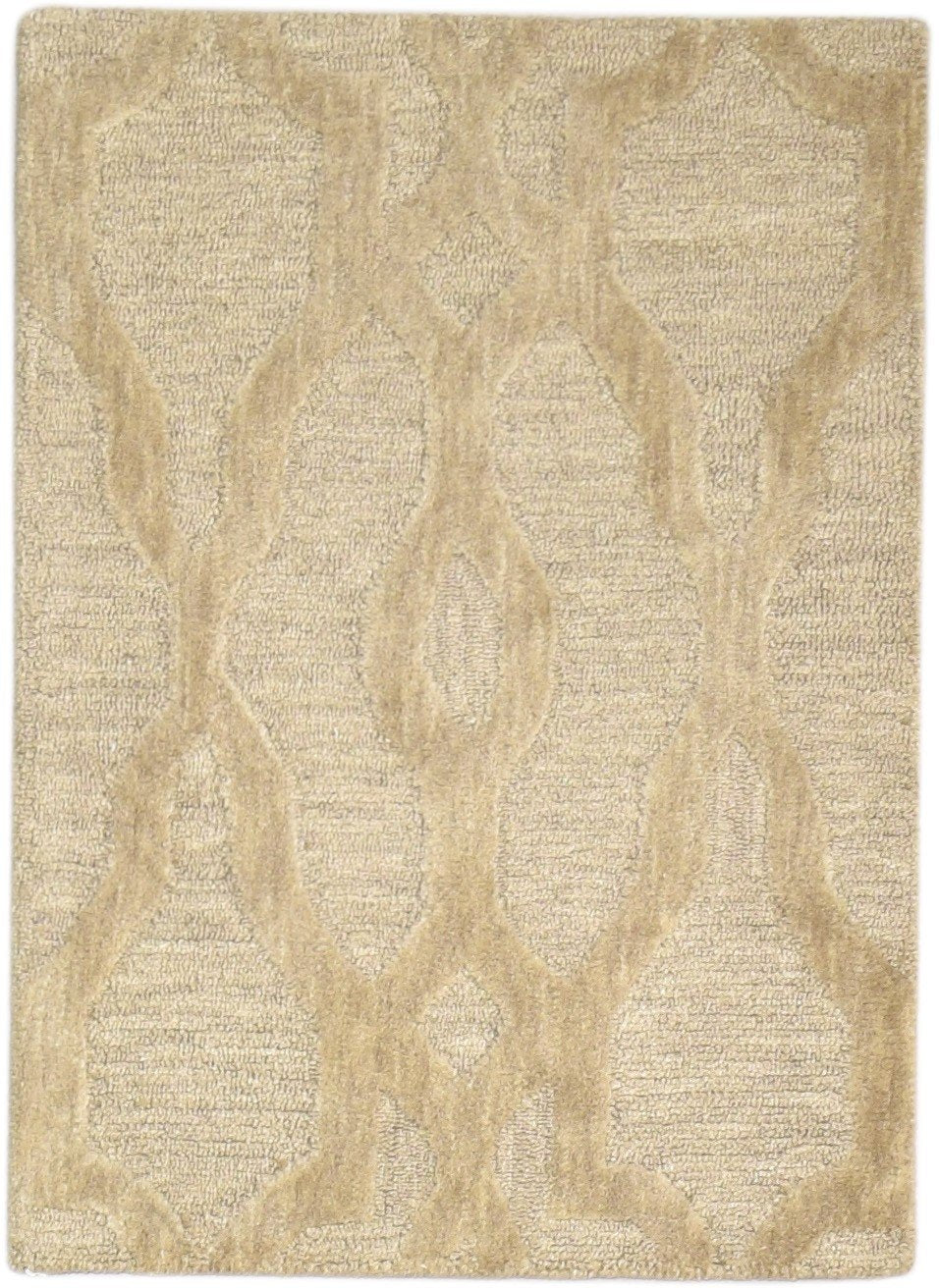 Hand Tufted Brown Wool Rug 2' X 3' Modern Moroccan Trellis Small Carpet 