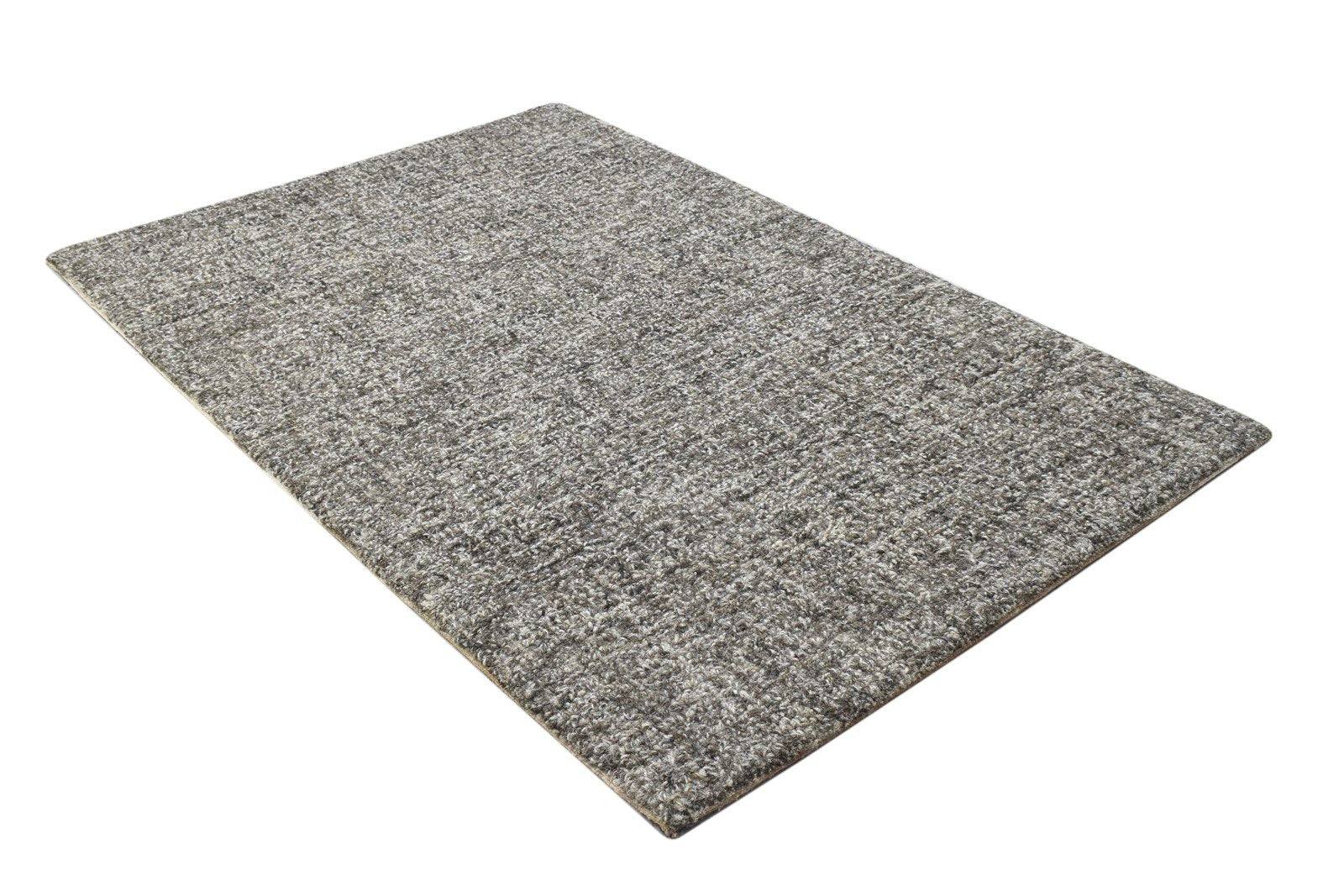 Hand Tufted Brown Wool Rug 2' X 3' Modern Scandinavian Solid Small Carpet 