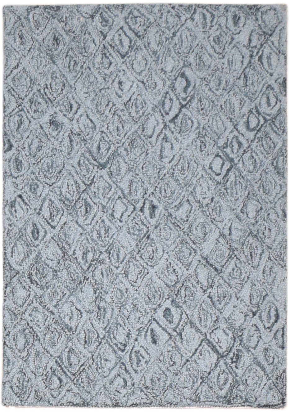 Wool Grey Rug 2' X 3' Modern Hand Tufted Moroccan Trellis Small Carpet 