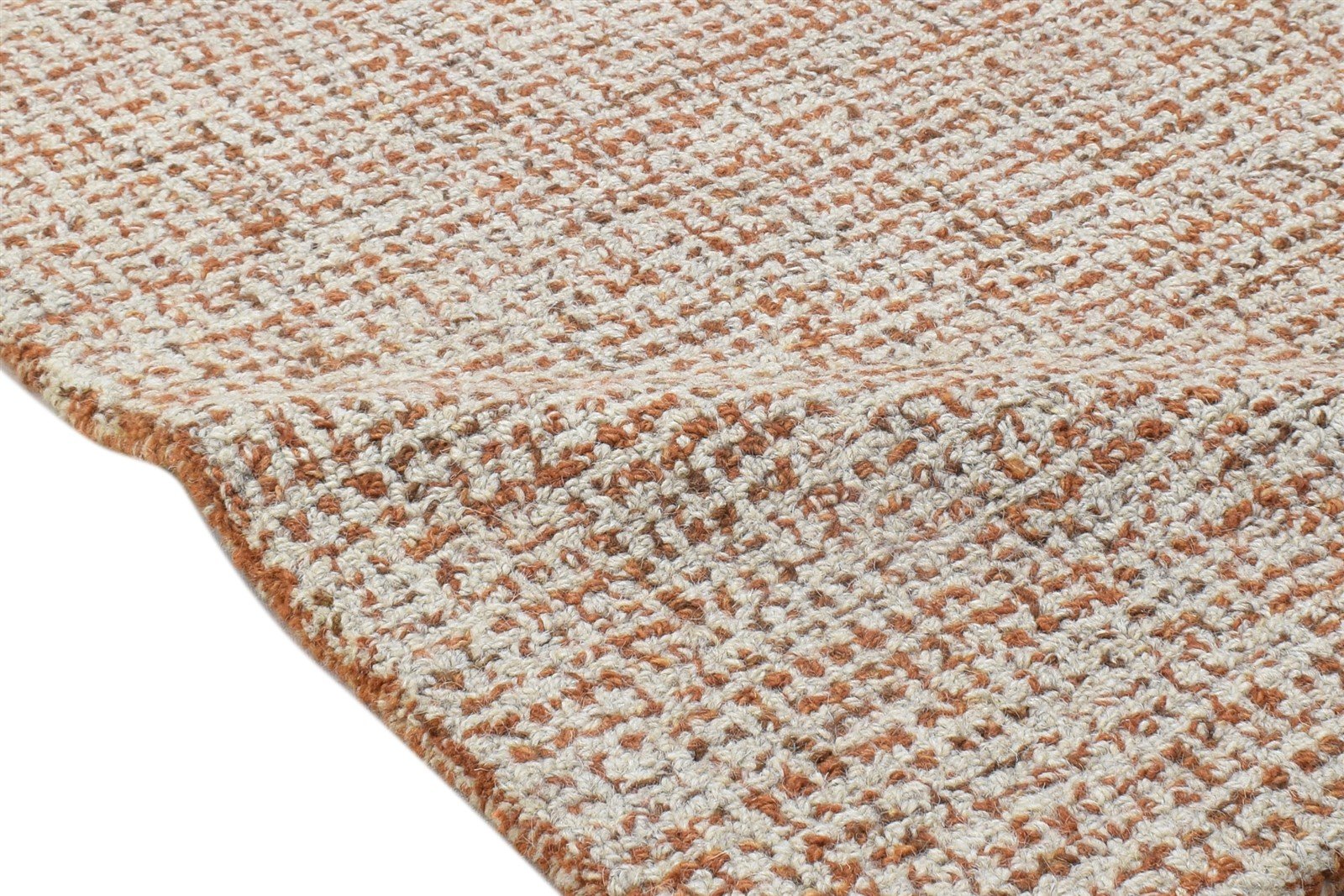 Wool Rust Rug 2' X 3' Modern Hand Tufted Scandinavian Solid Small Carpet 