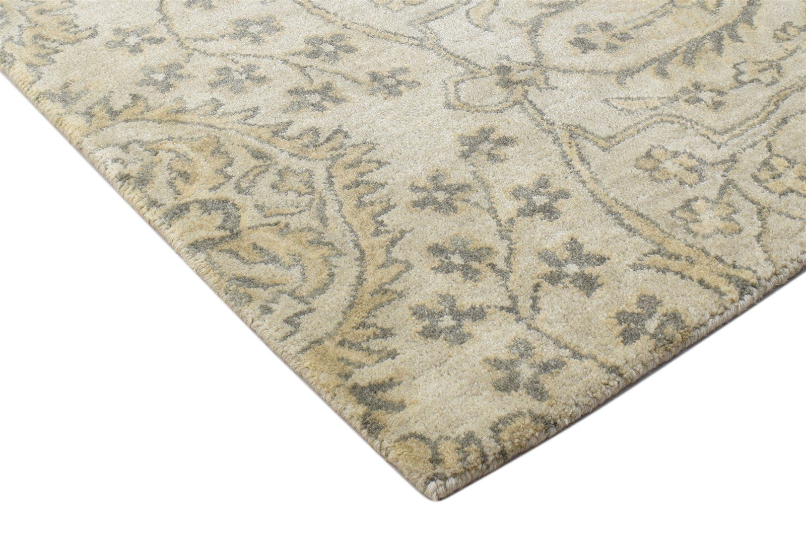 Beige Wool Rug 2' X 3' Persian Hand Tufted Oushak Oriental Small Carpet 