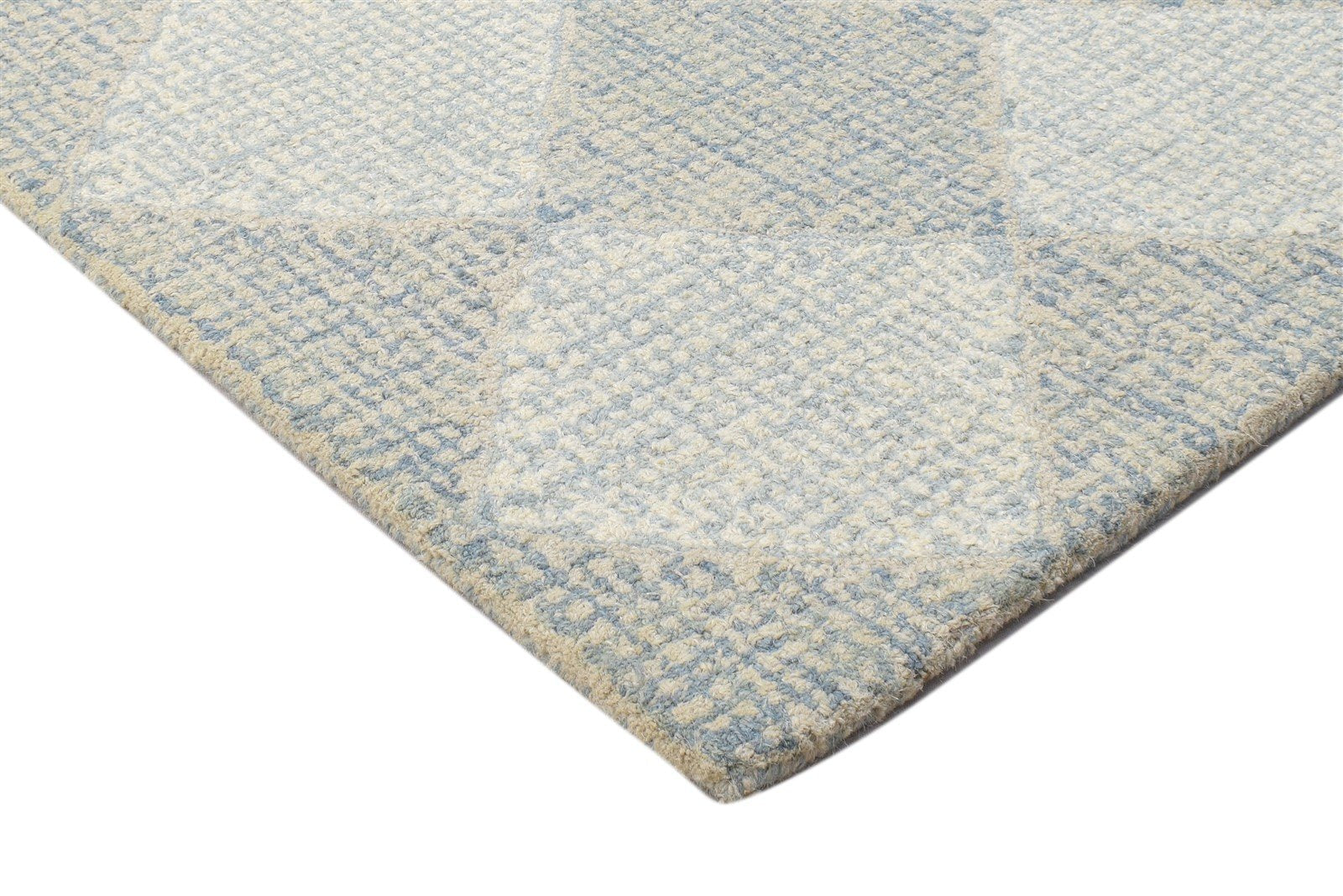 Wool Grey Rug 2' X 3' Modern Hand Tufted Scandinavian Diamond Small Carpet 