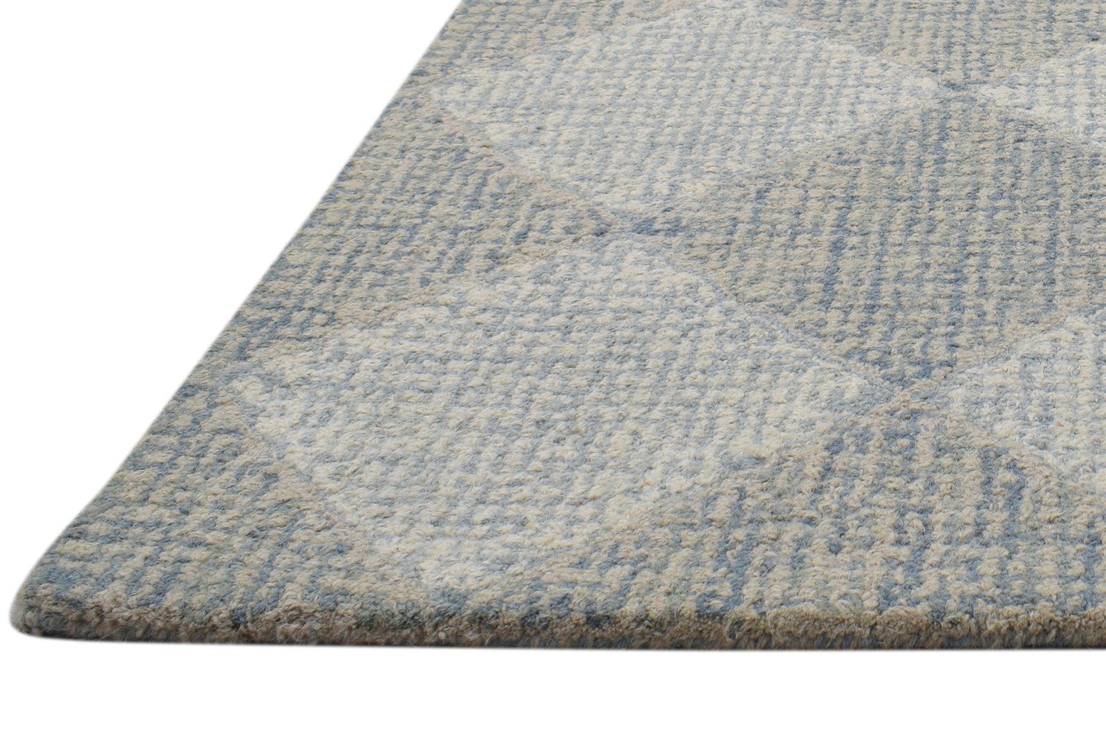 Wool Grey Rug 2' X 3' Modern Hand Tufted Scandinavian Diamond Small Carpet 