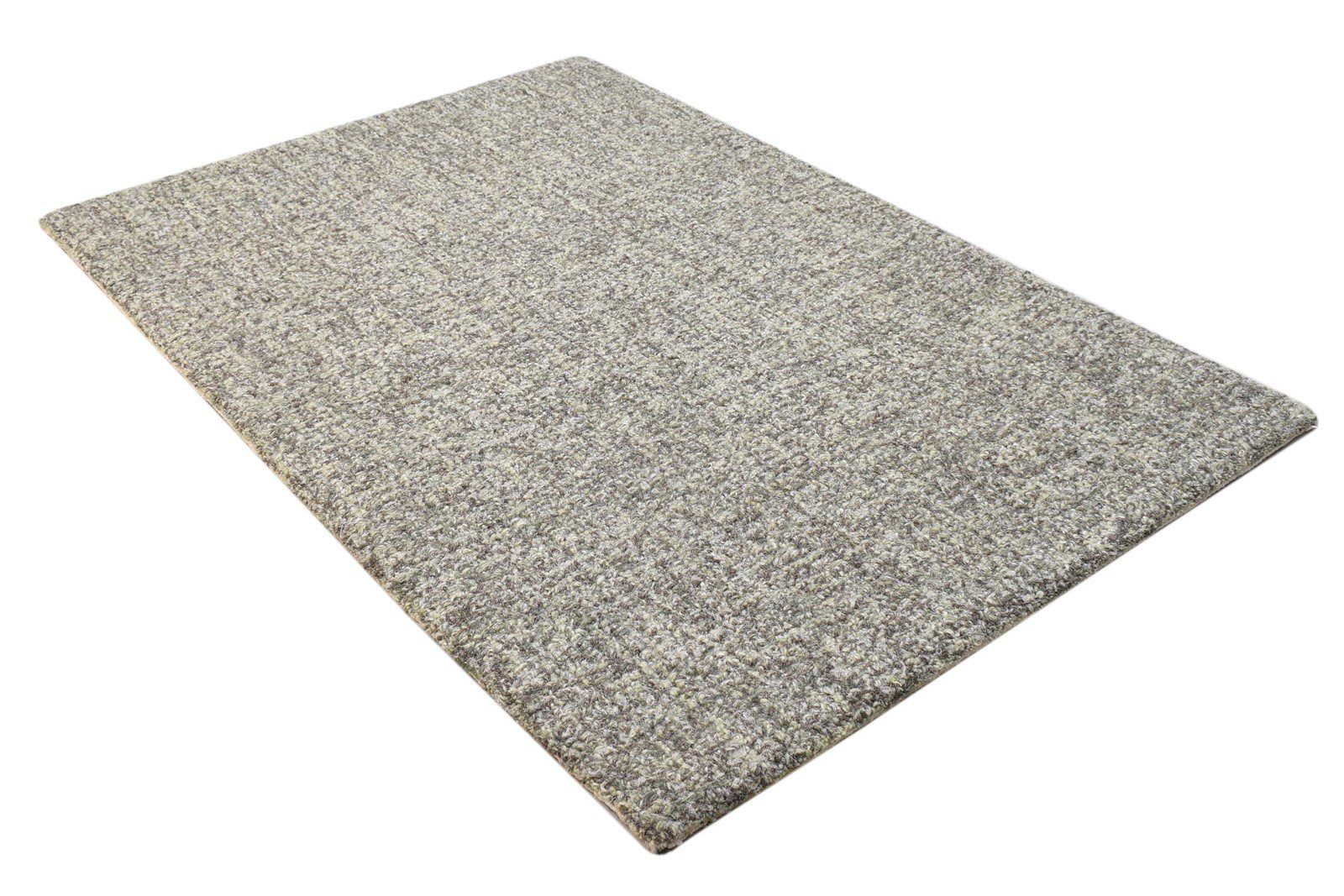 Wool Grey Rug 2' X 3' Modern Hand Tufted Scandinavian Solid Small Carpet 