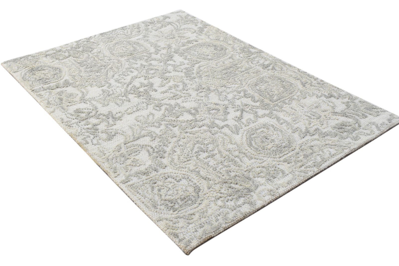 Grey Wool Rug 2' X 3' Persian Hand Tufted Oushak Oriental Small Carpet 