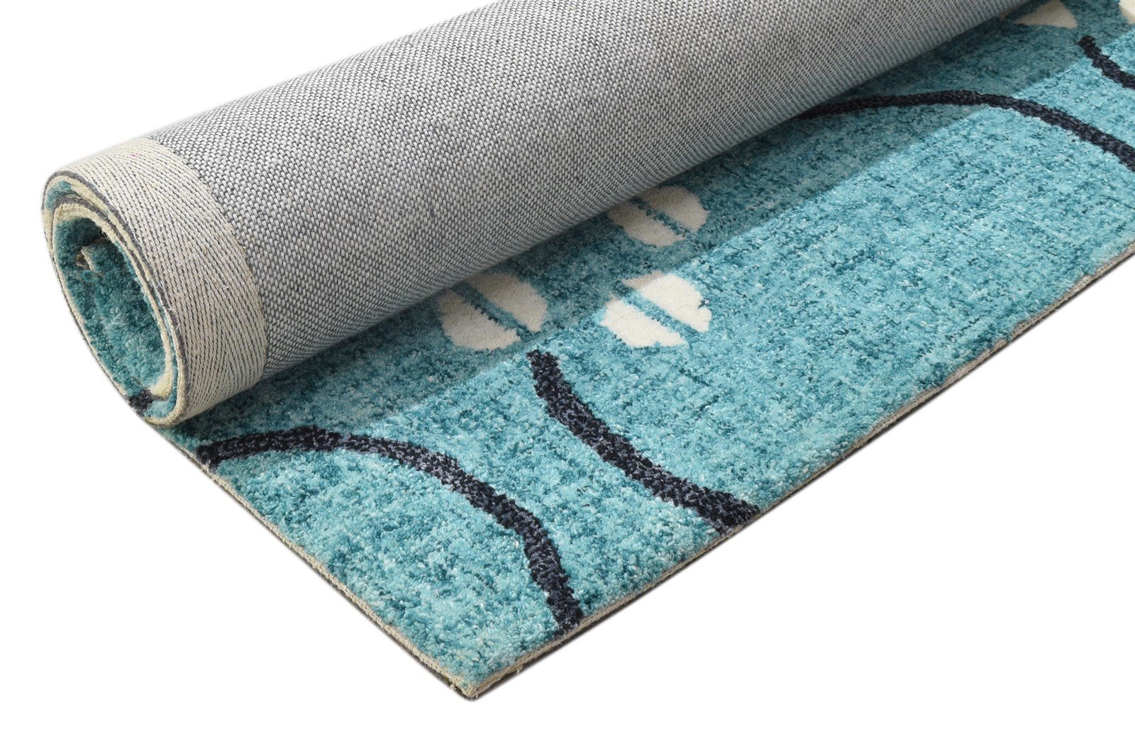 Hand Tufted Blue Wool Rug 2' X 3' Modern French Trellis Small Carpet 