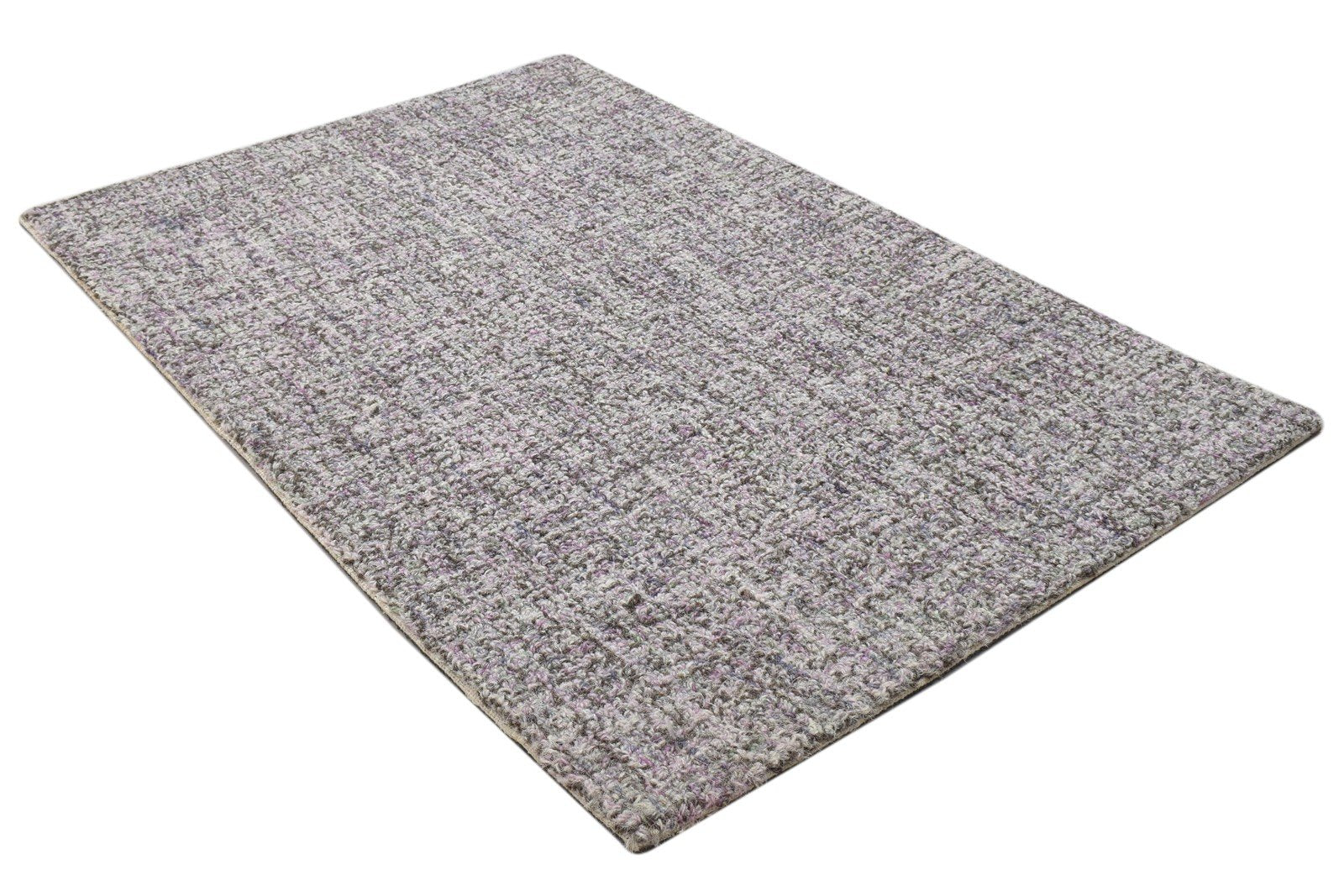 Wool Charcoal Rug 2' X 3' Modern Hand Tufted Scandinavian Solid Small Carpet 