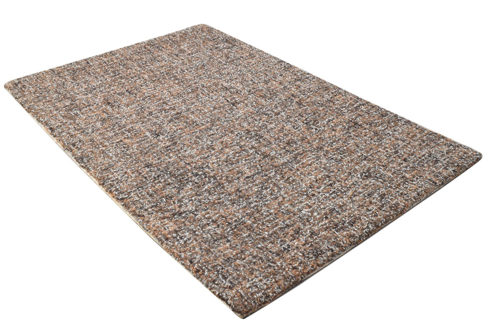 Hand Tufted Brown Wool Rug 2' X 3' Modern Scandinavian Solid Small Carpet 