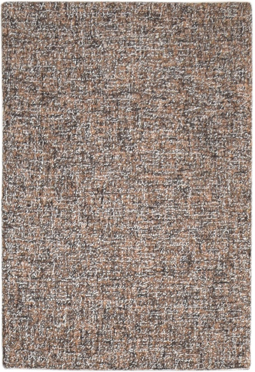 Hand Tufted Brown Wool Rug 2' X 3' Modern Scandinavian Solid Small Carpet 