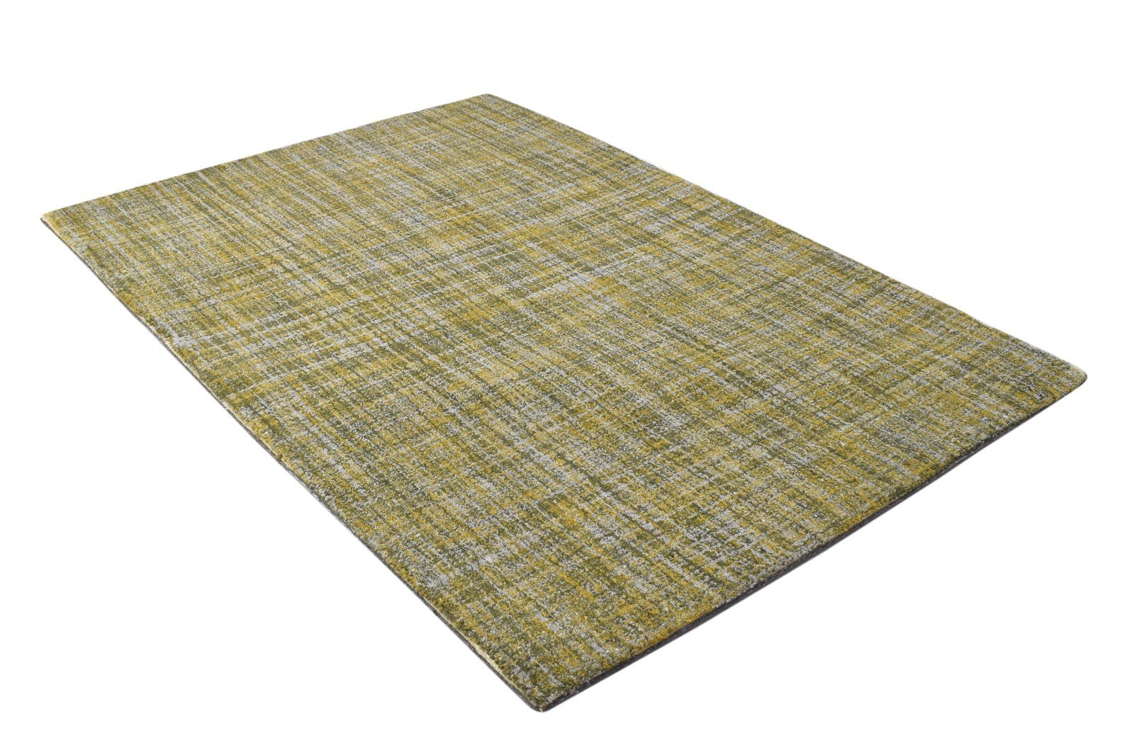 Green Wool Rug 2' X 3' Modern Hand Tufted Scandinavian Solid Small Carpet 