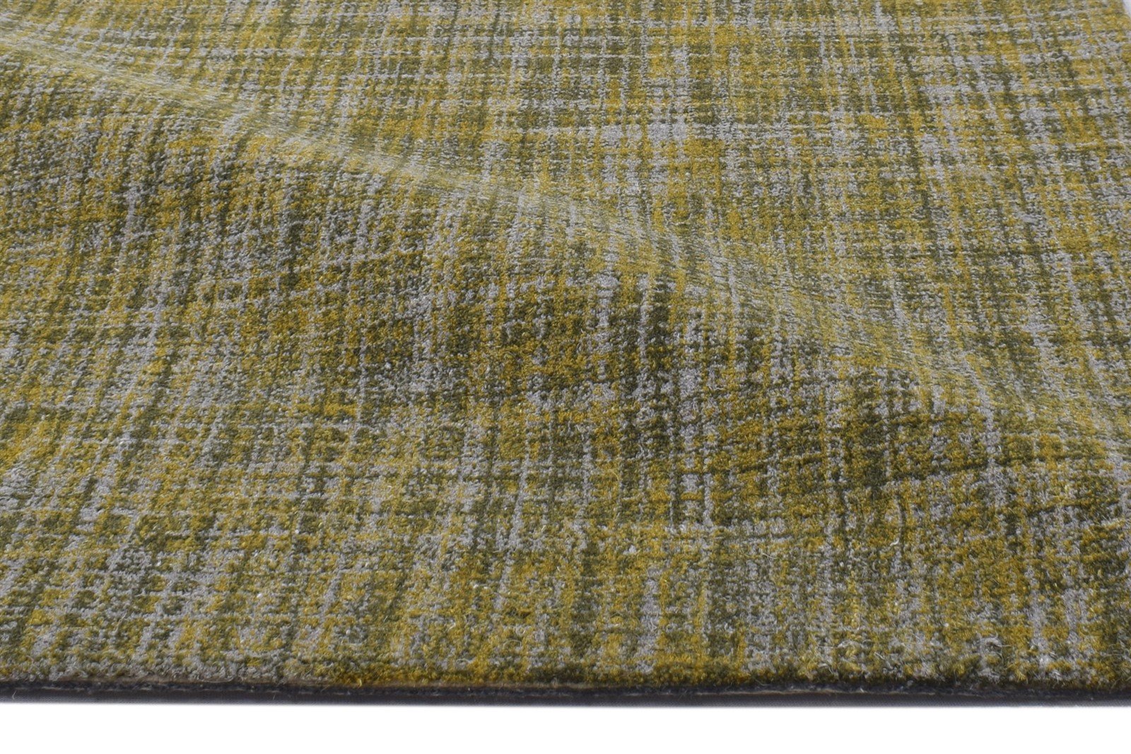 Green Wool Rug 2' X 3' Modern Hand Tufted Scandinavian Solid Small Carpet 