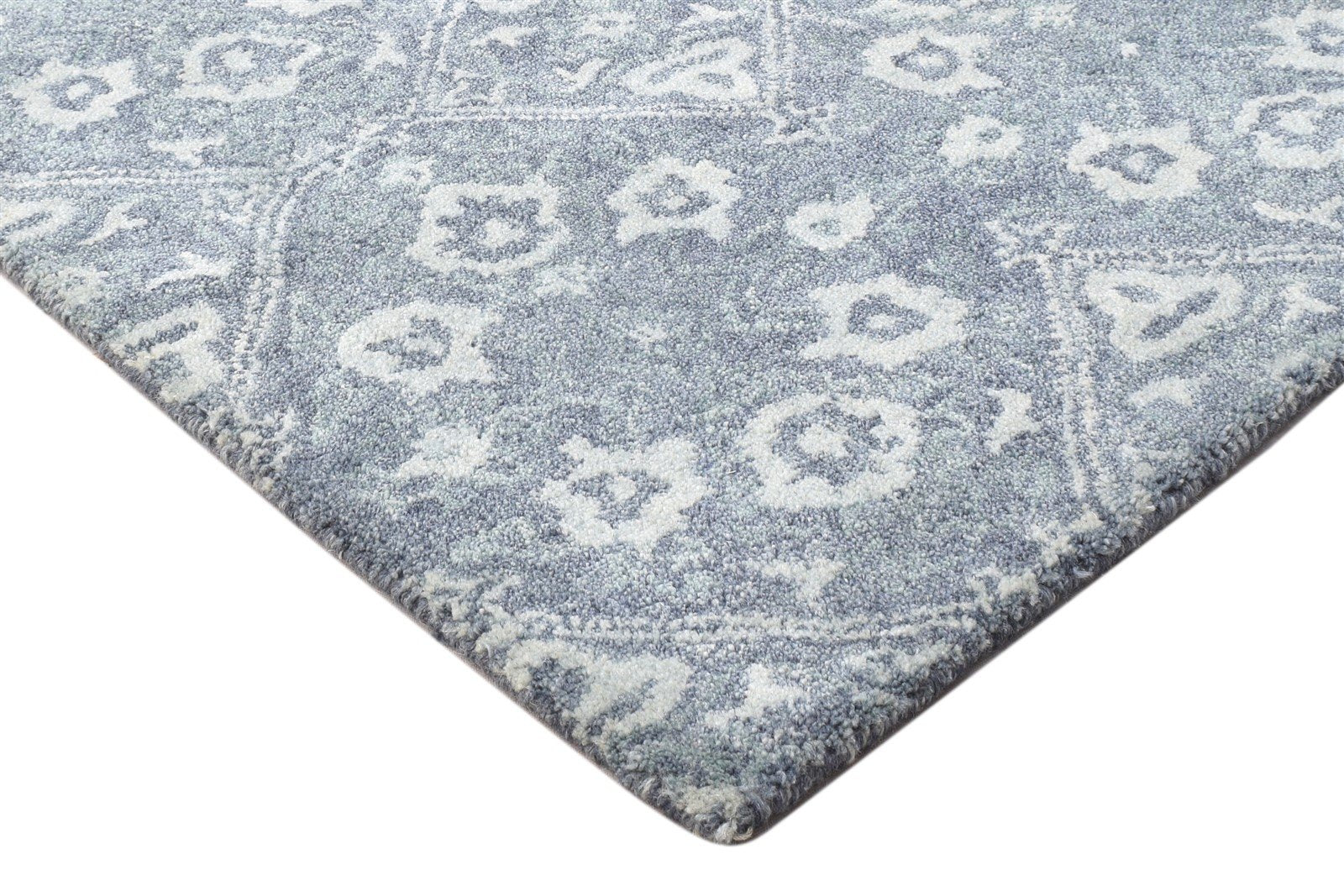 Dark Grey Wool Rug 2' X 3' Modern Hand Tufted Moroccan Trellis Small Carpet 