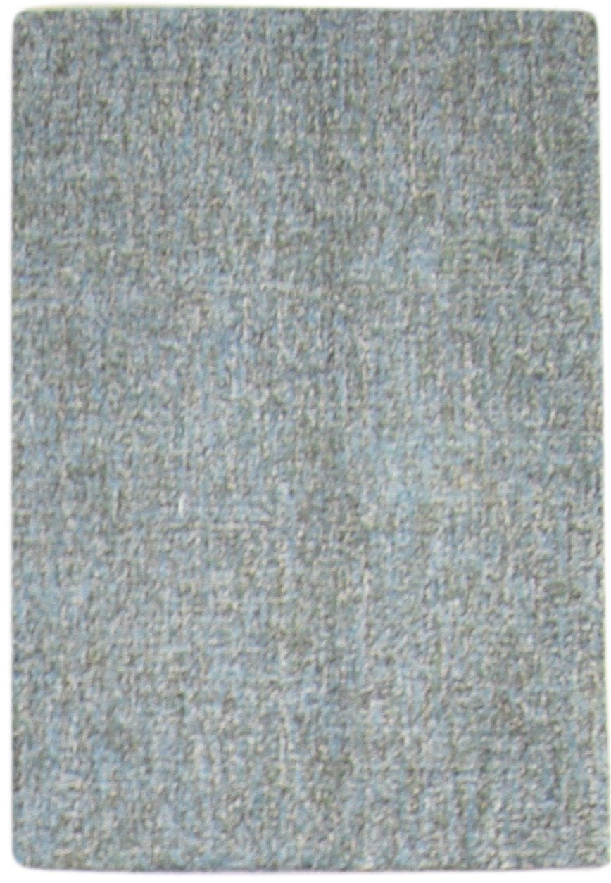 Blue Wool Rug 2' X 3' Modern Hand Tufted Scandinavian Solid Small Carpet 