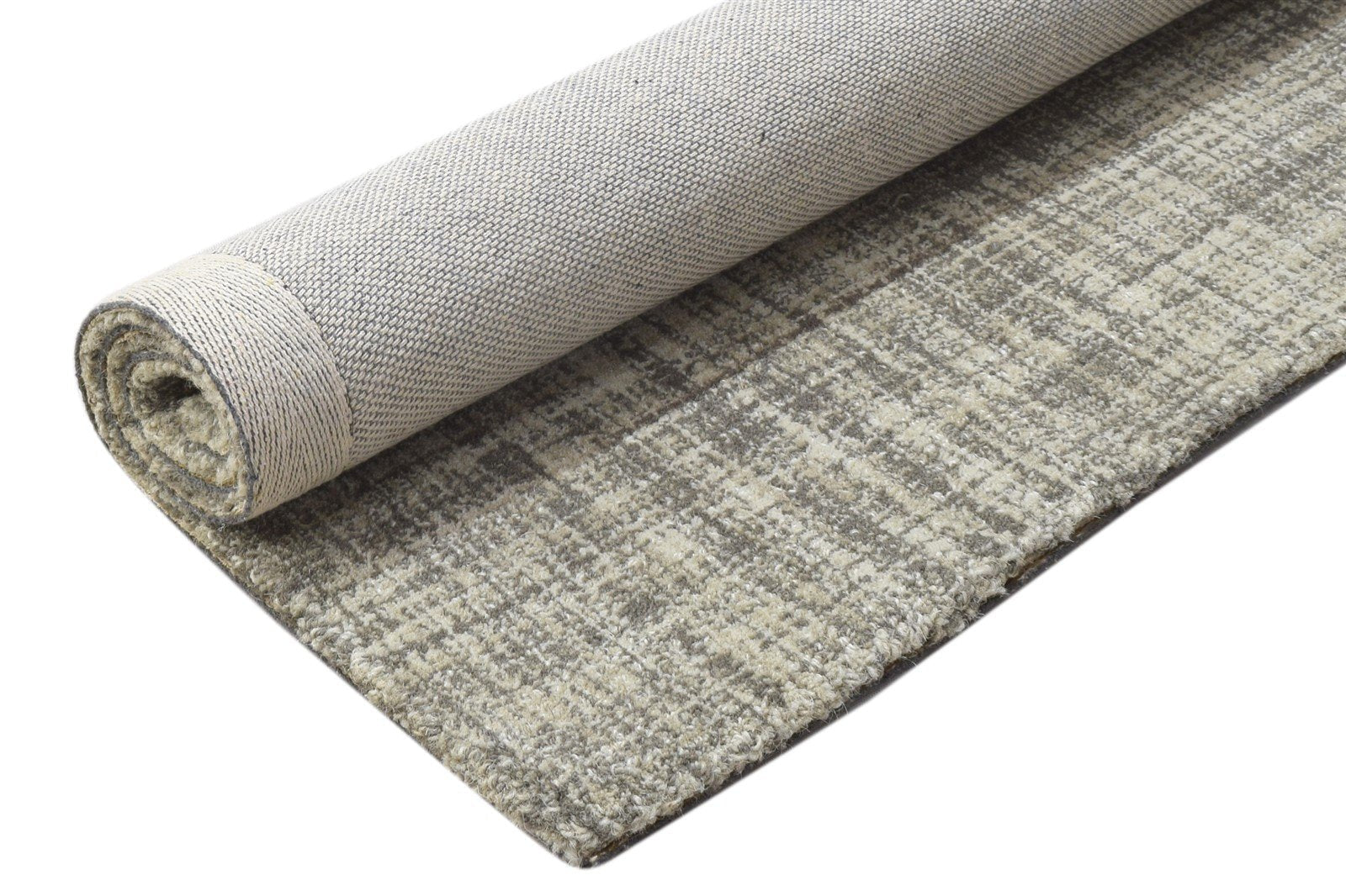 Wool Beige Rug 2' X 3' Modern Hand Tufted Scandinavian Solid Small Carpet 