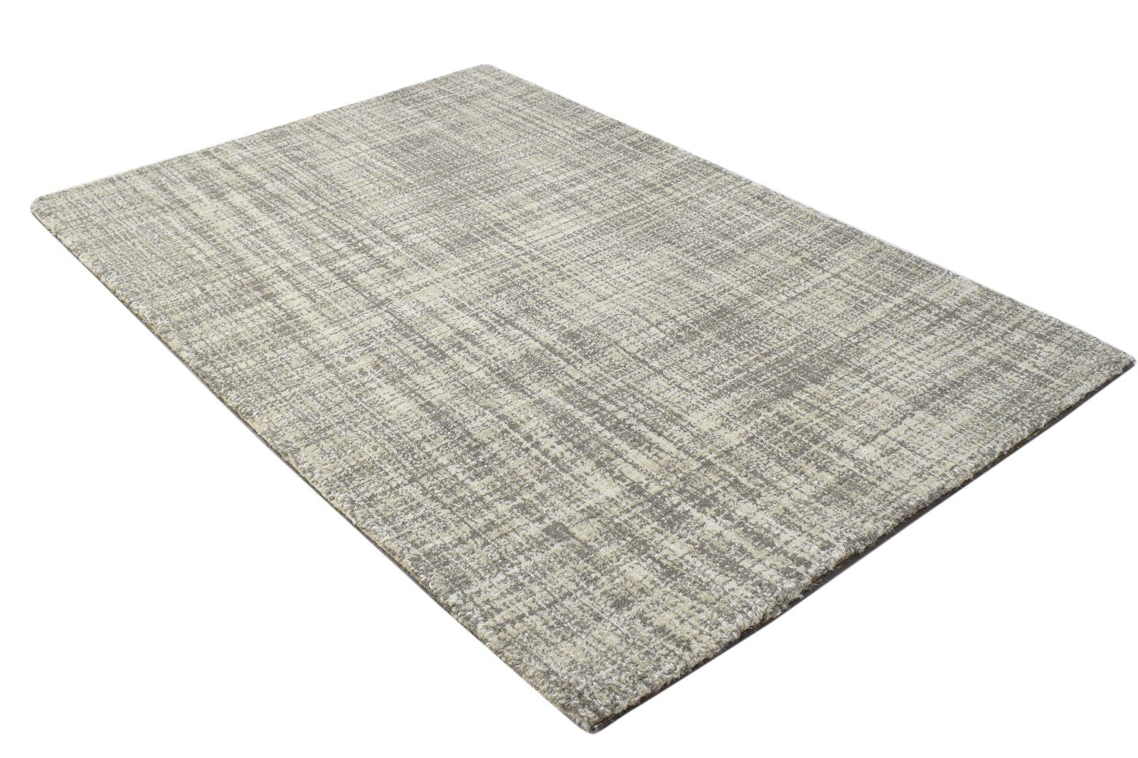 Wool Beige Rug 2' X 3' Modern Hand Tufted Scandinavian Solid Small Carpet 