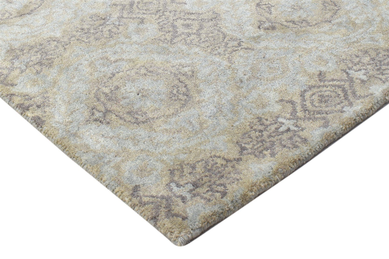 Hand Tufted Sage Wool Rug 2' X 3' Modern Oushak Oriental Small Carpet 