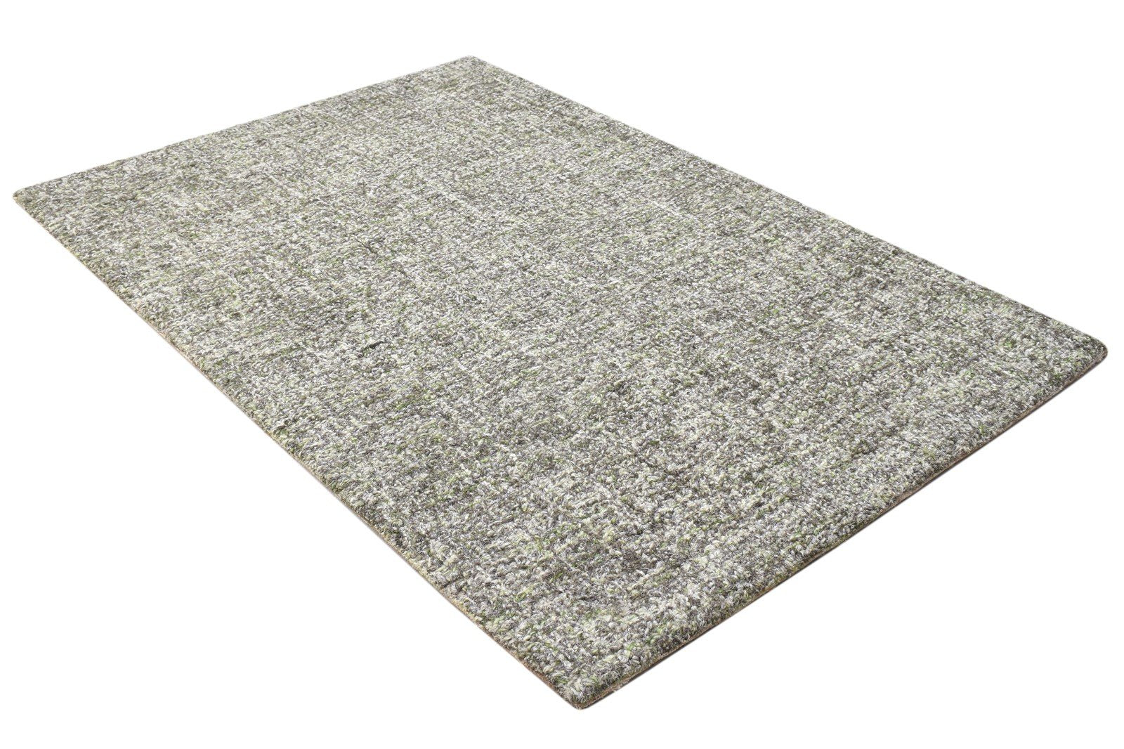 Wool Charcoal Rug 2' X 3' Modern Hand Tufted Scandinavian Solid Small Carpet 