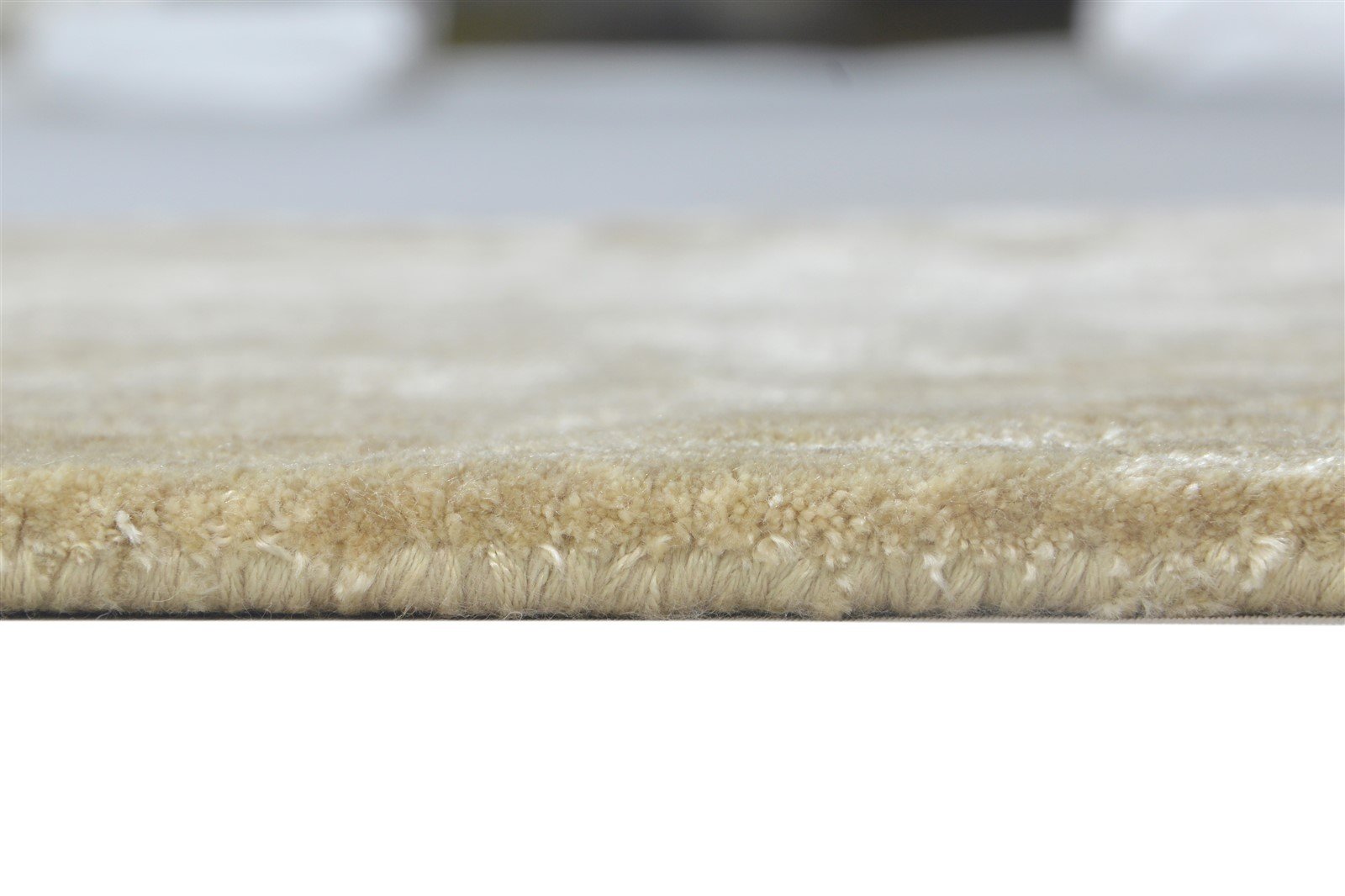 Hand Tufted Beige Wool Rug 2' X 3' Modern Scandinavian Solid Small Carpet 