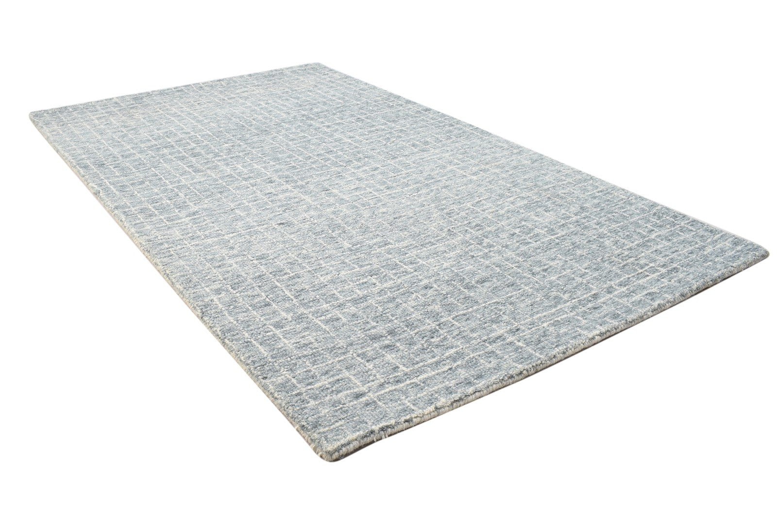 Wool Grey Rug 3' X 5' Modern Hand Tufted Scandinavian Geometric Room Size Carpet 