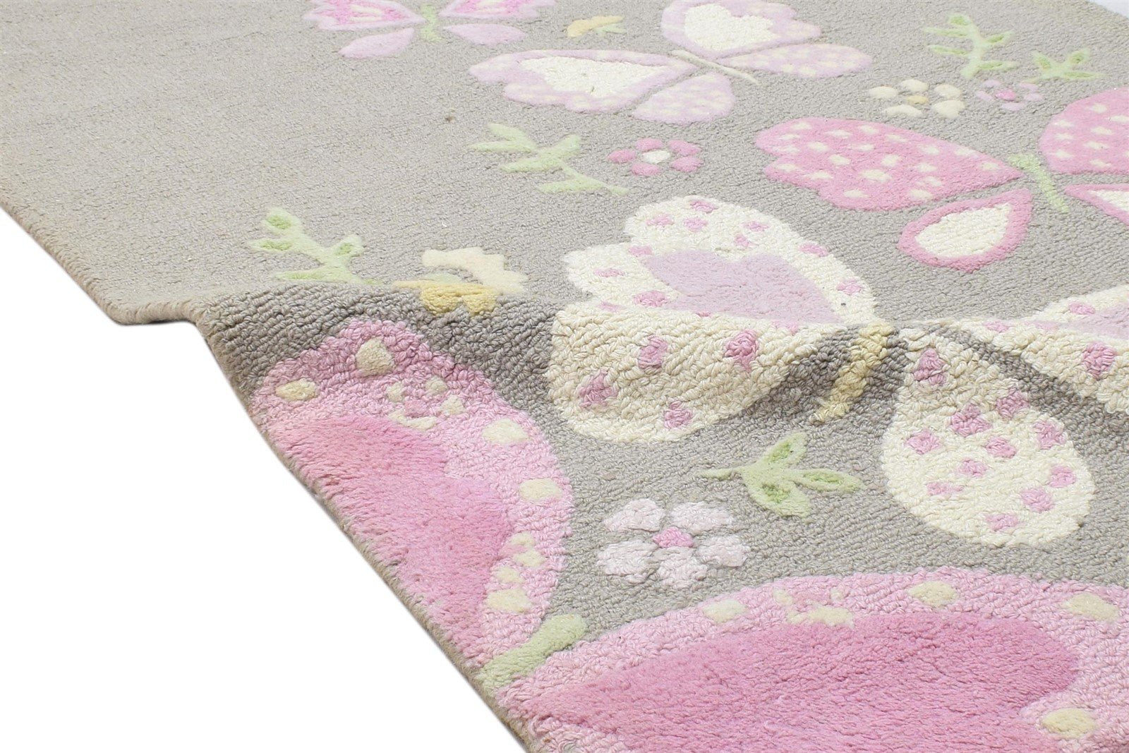 Hand Tufted Grey Wool Rug 3' X 5' Modern French Floral Small Carpet 