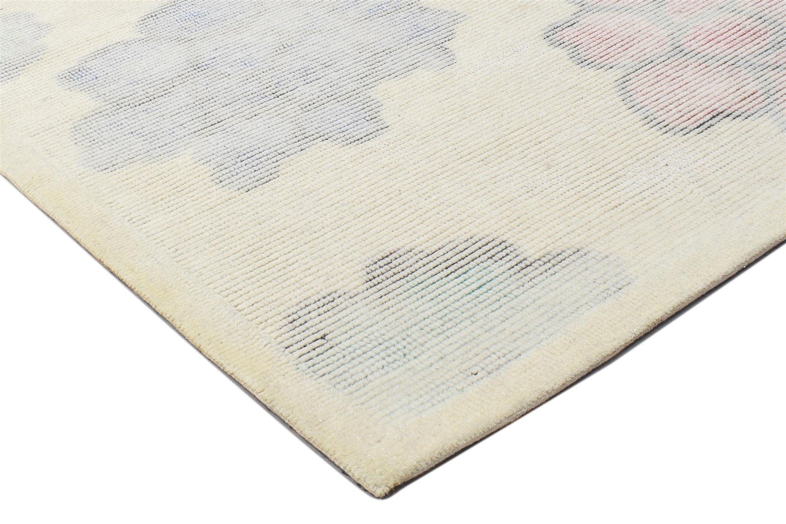 Wool Beige Rug 3' X 5' Modern Hand Tufted French Floral Room Size Carpet 