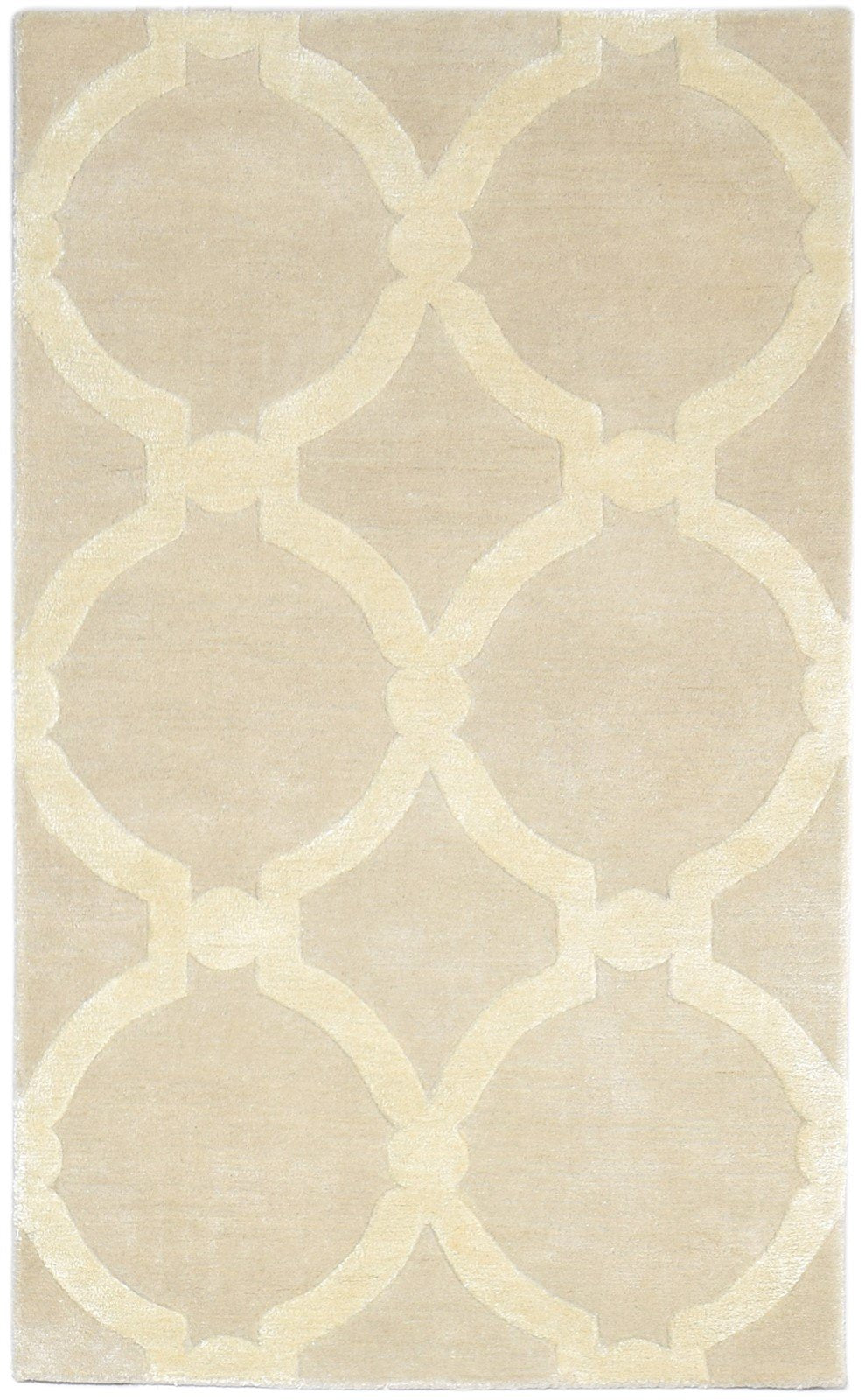 3' X 5' Rug Wool Brown Modern Hand Tufted Moroccan Trellis Room Size Carpet 