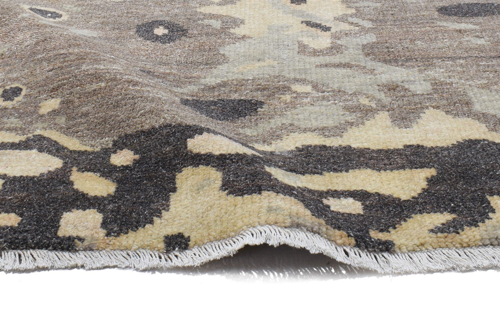 Wool Brown Rug 3' X 10' Modern Hand Knotted Indian Abstract Small Runner  Area Rug 