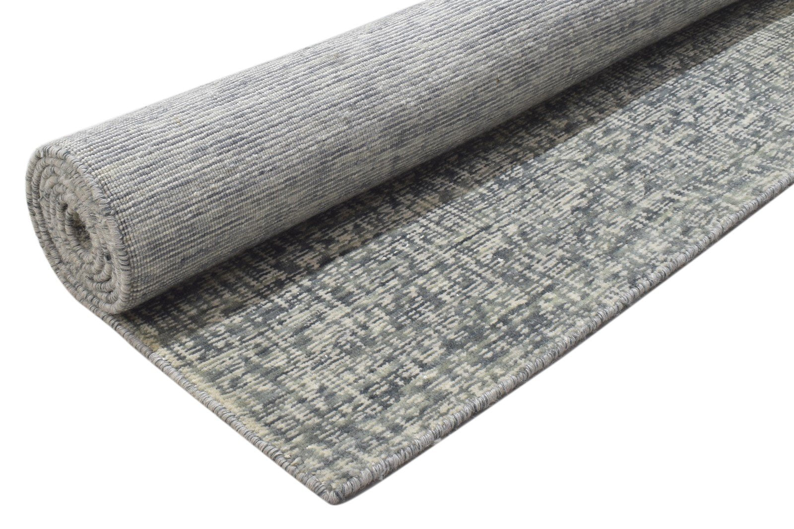 5X8 Rug Wool Silk Grey Modern Jacquard Loom Scandinavian Solid Room Size Carpet 