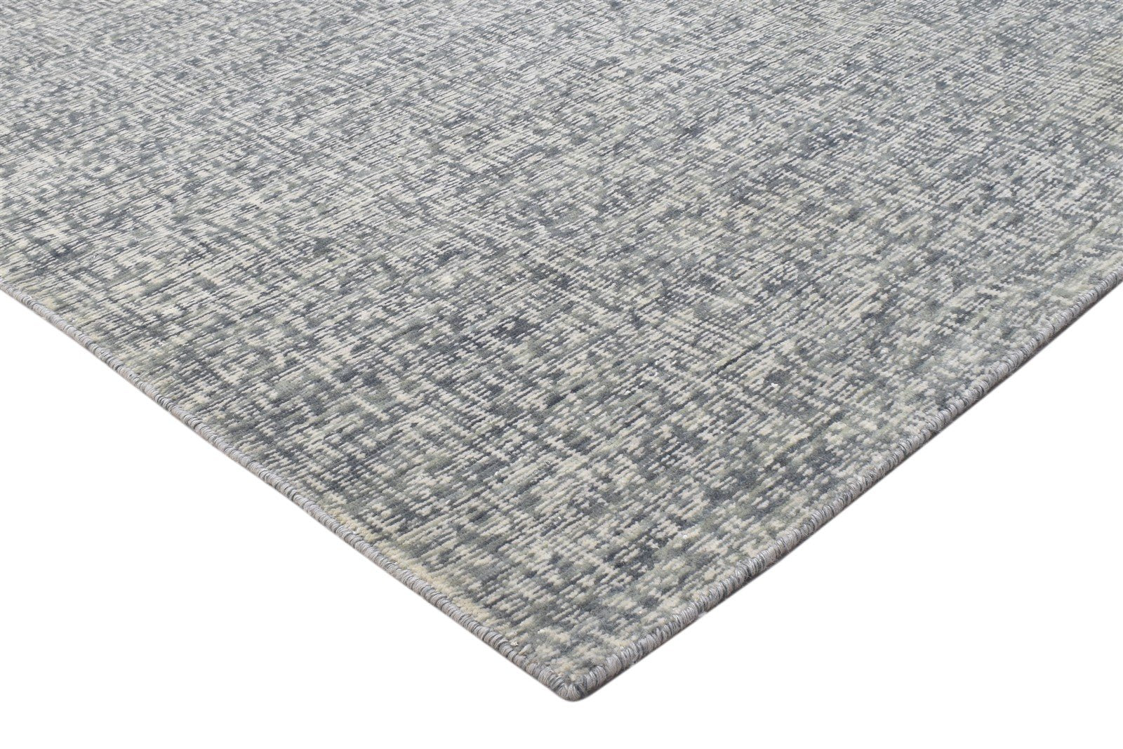 5X8 Rug Wool Silk Grey Modern Jacquard Loom Scandinavian Solid Room Size Carpet 