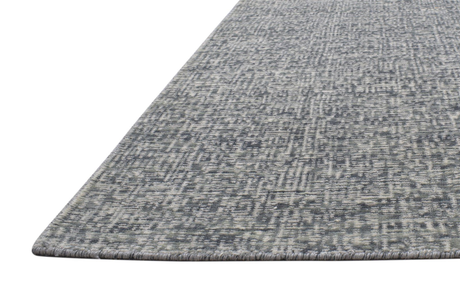 5X8 Rug Wool Silk Grey Modern Jacquard Loom Scandinavian Solid Room Size Carpet 