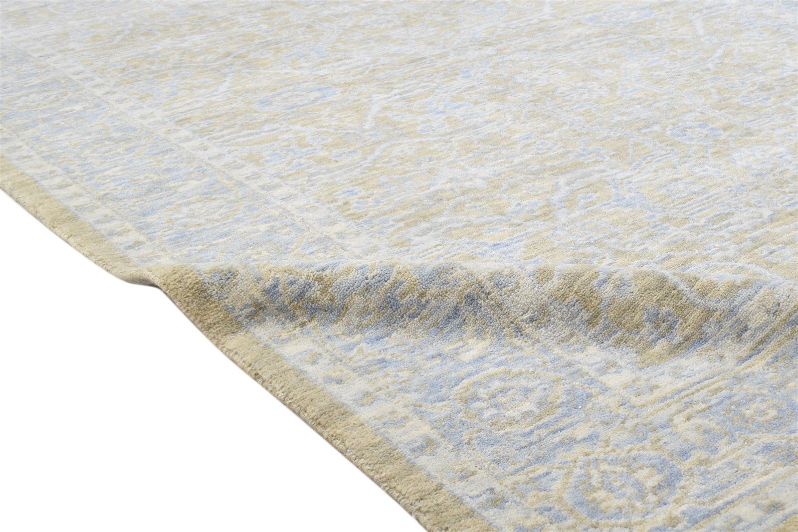 Brown Wool Silk Rug 5X8 Modern Jacquard Loom Oushak Oriental Room Size Carpet  Area Rug 