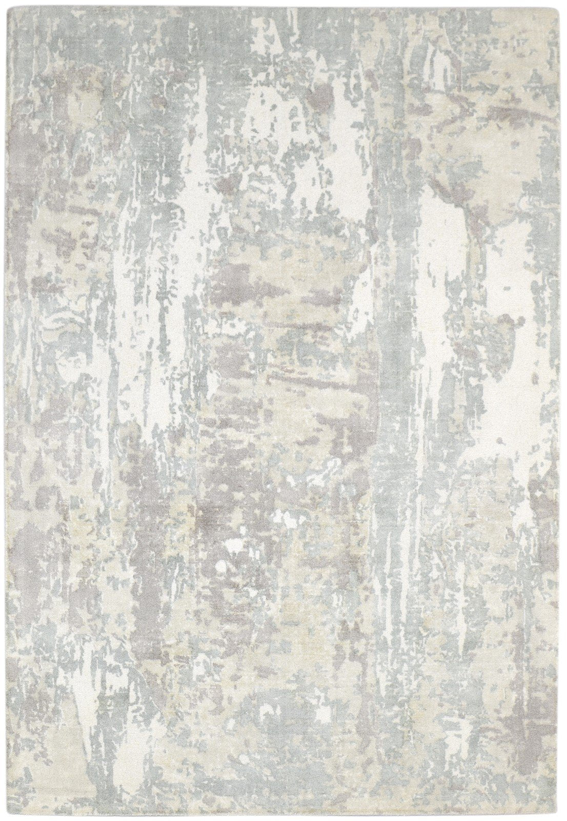 5' X 8' Rug Wool Grey Modern Handloom Scandinavian Abstract Room Size Carpet 