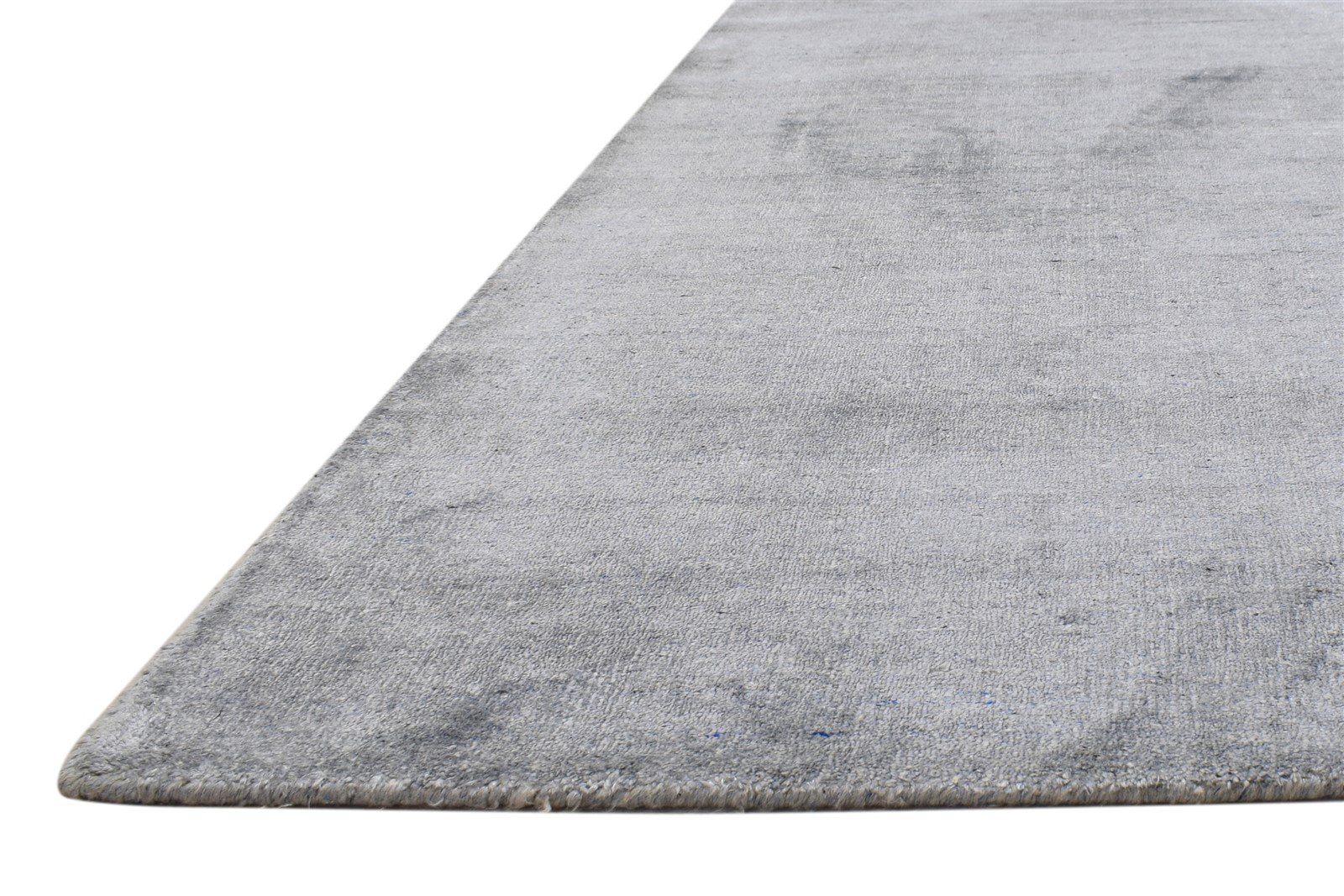 Handloom Silver Silk Rug 5' X 7' Modern Scandinavian Solid Room Size Carpet 