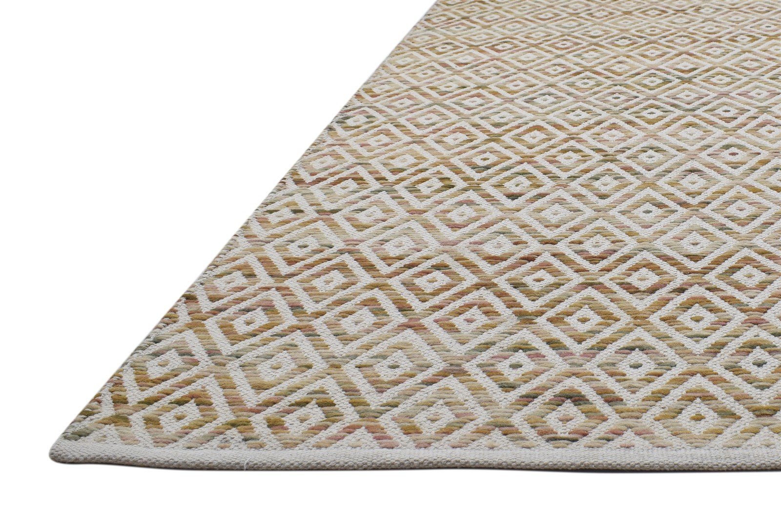 Wool Brown Rug 5' X 8' Modern Dhurrie Moroccan Geometric Room Size Carpet 