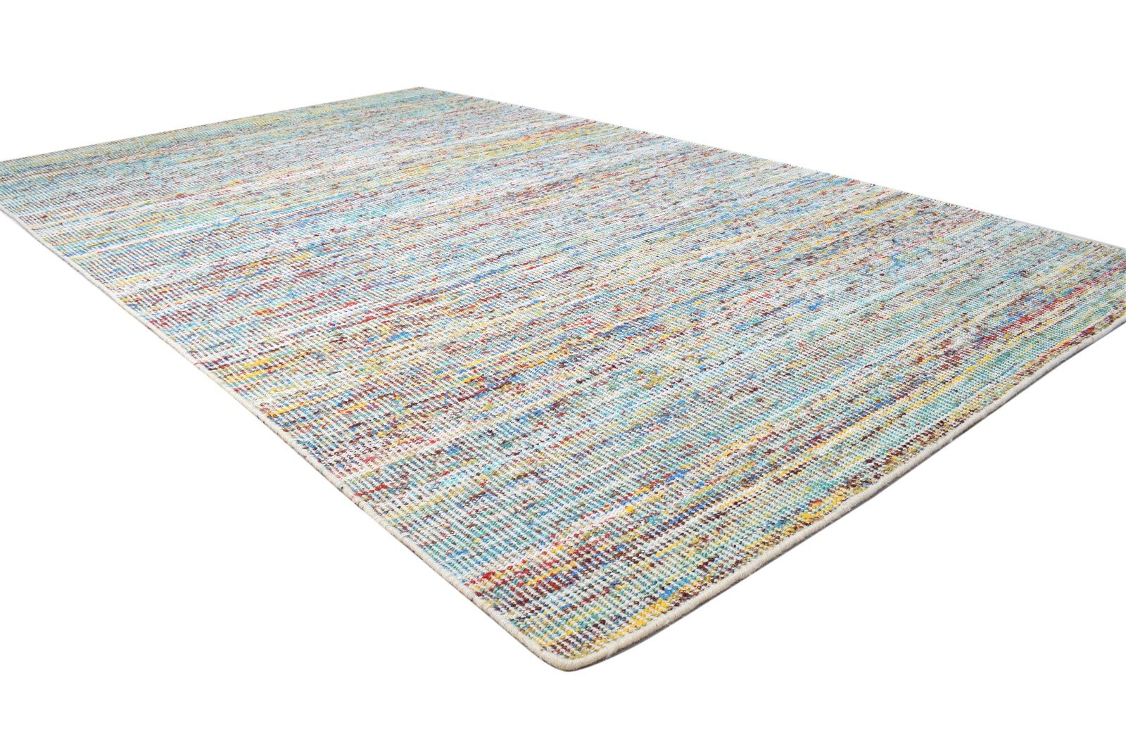 5' X 8' Rug Silk Multi Color Modern Dhurrie Bohemian Abstract Room Size Carpet 