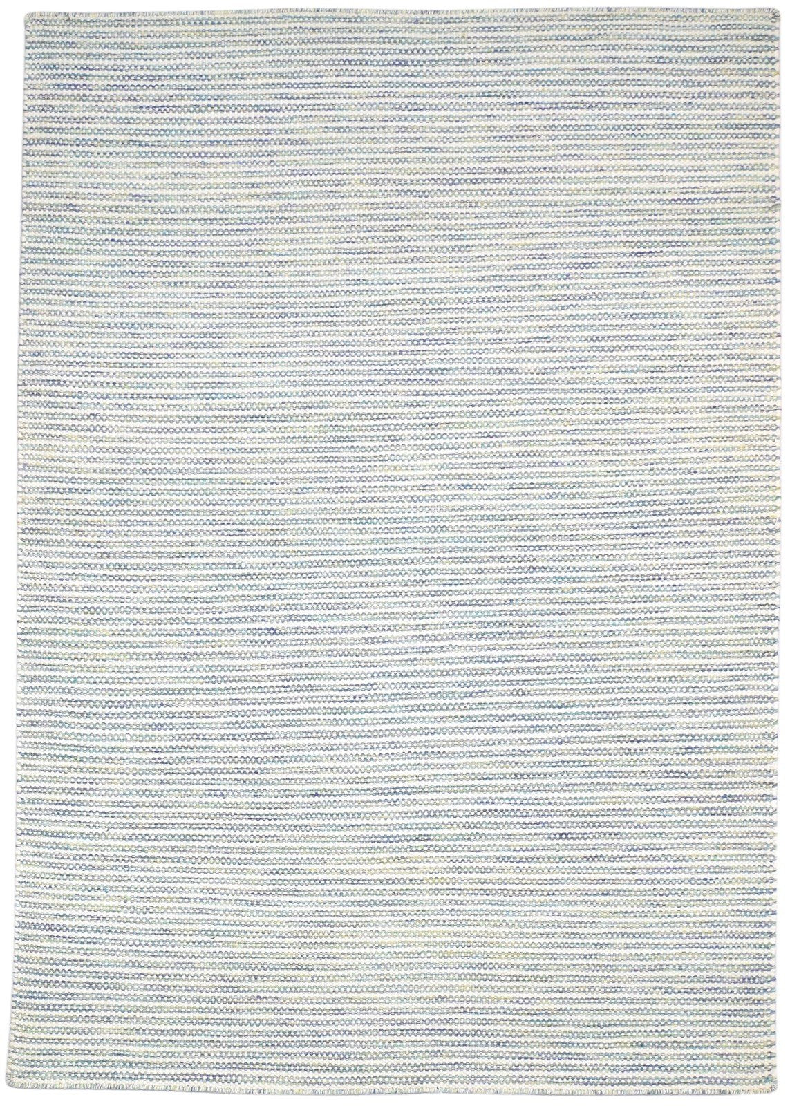 Dhurrie Silver Wool Rug 5' X 8' Modern Scandinavian Striped Room Size Carpet 