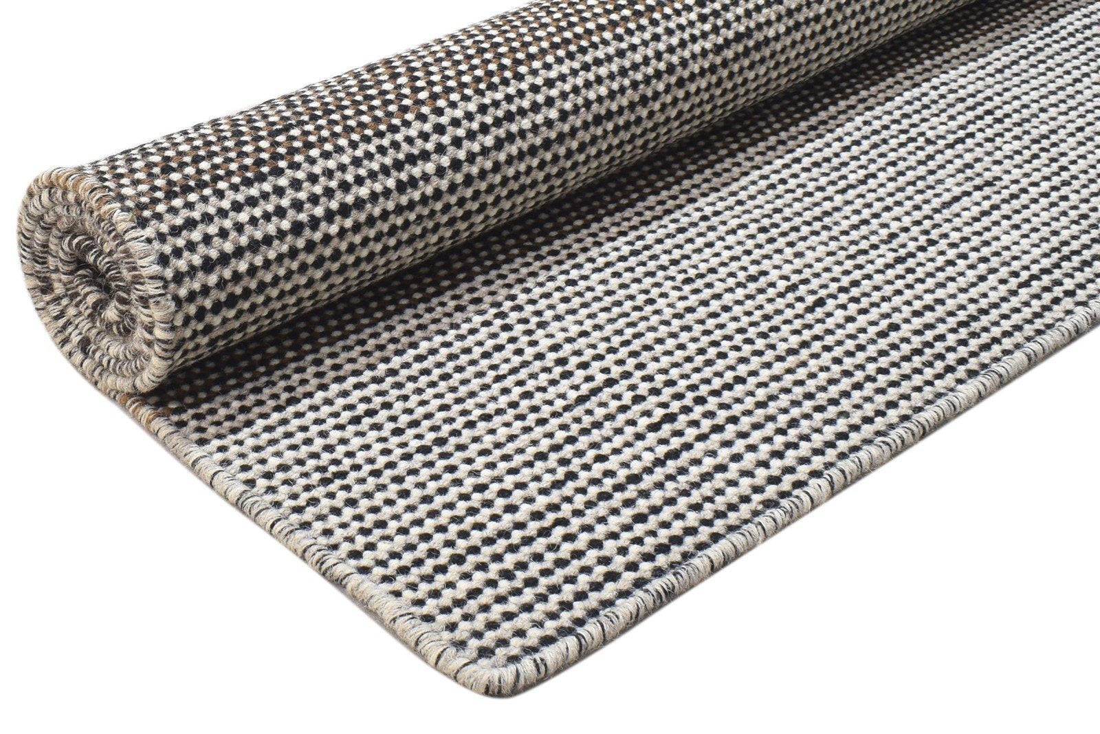 5' X 7' Rug Wool Grey Modern Dhurrie Scandinavian Striped Room Size Carpet 