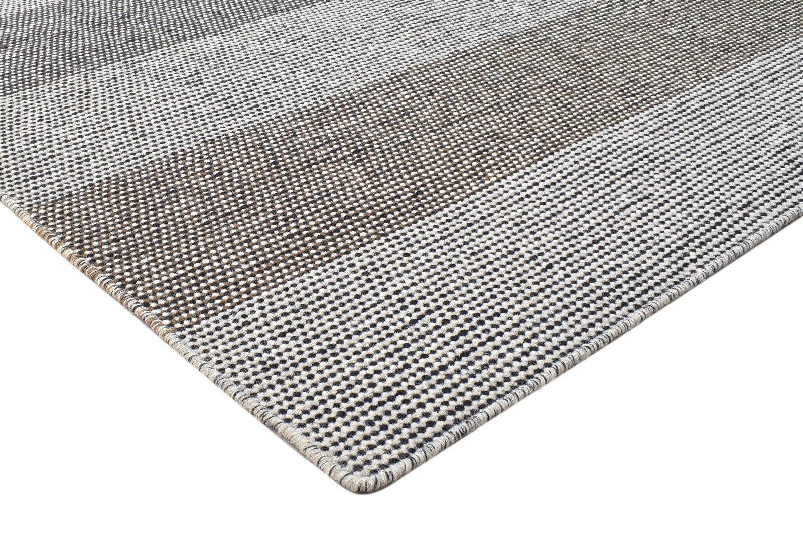 5' X 7' Rug Wool Grey Modern Dhurrie Scandinavian Striped Room Size Carpet 