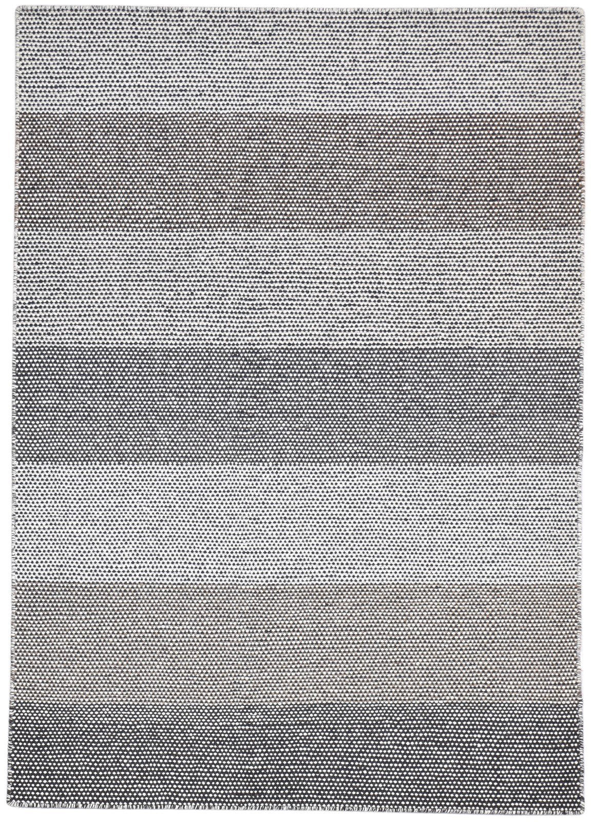 5' X 7' Rug Wool Grey Modern Dhurrie Scandinavian Striped Room Size Carpet 