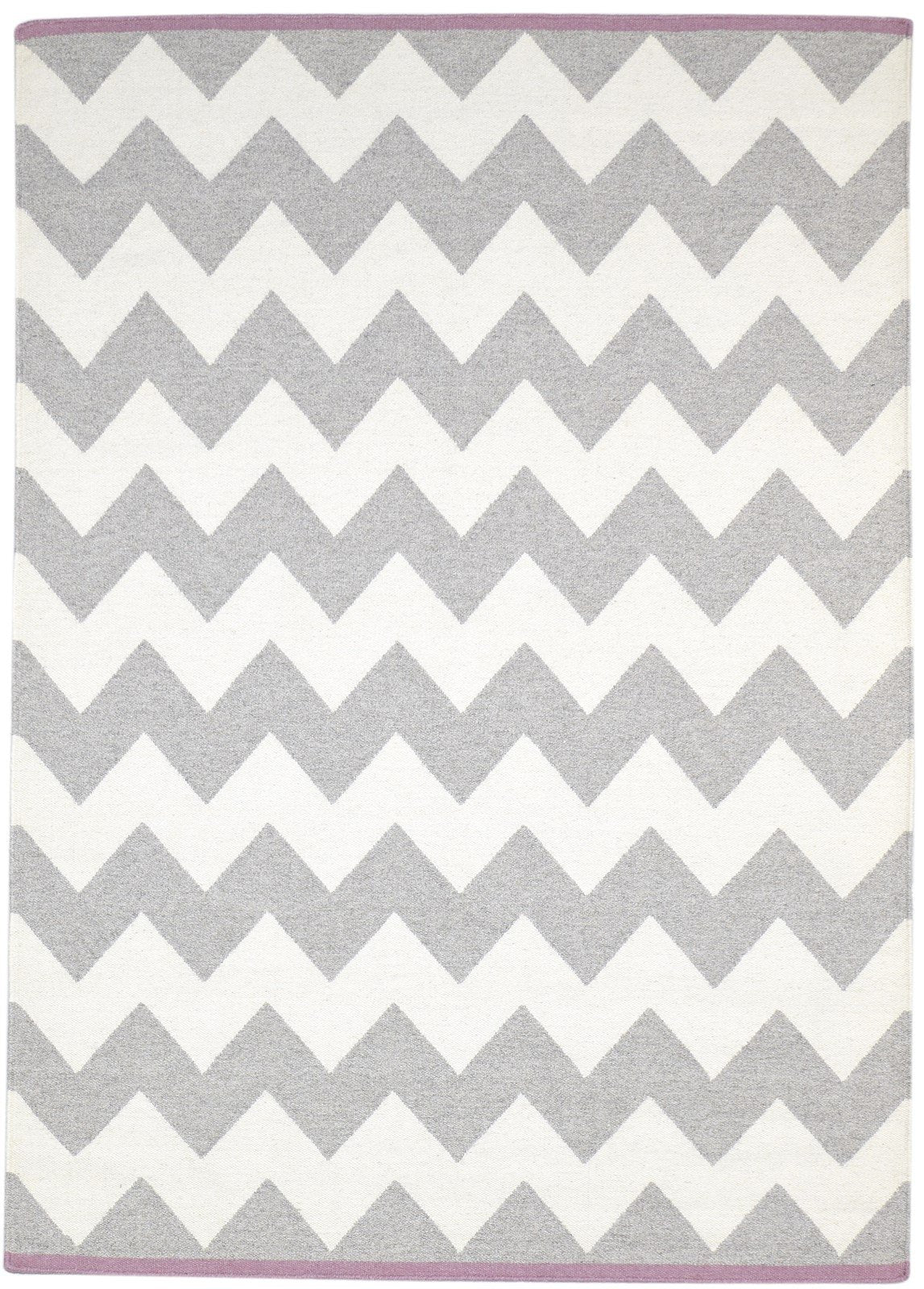 Dhurrie Grey Wool Rug 5' X 8' Modern French Chevron Room Size Carpet 