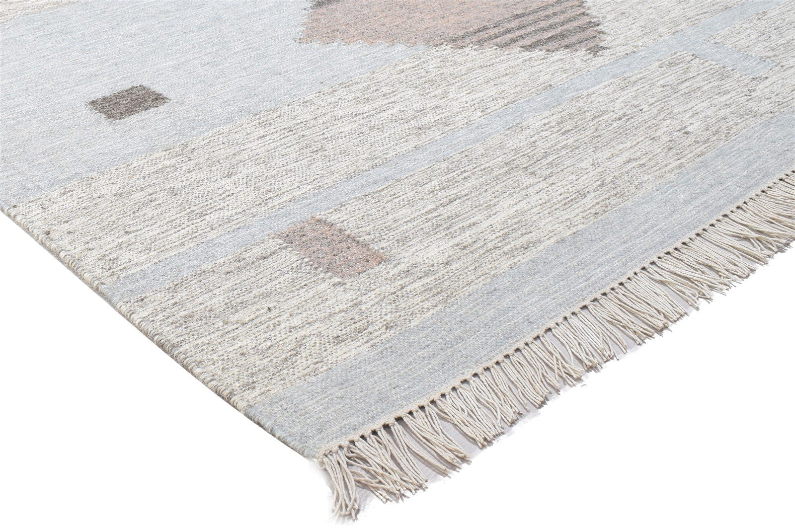 Grey Wool Rug 5' X 8' Modern Dhurrie Moroccan Diamond Room Size Carpet 