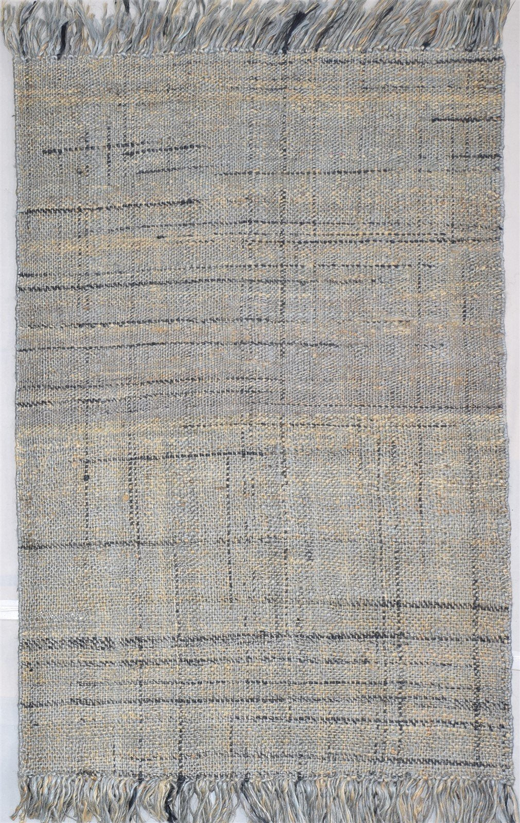 4' X 6' Rug Hemp Brown Modern Dhurrie Scandinavian Abstract Room Size Carpet 