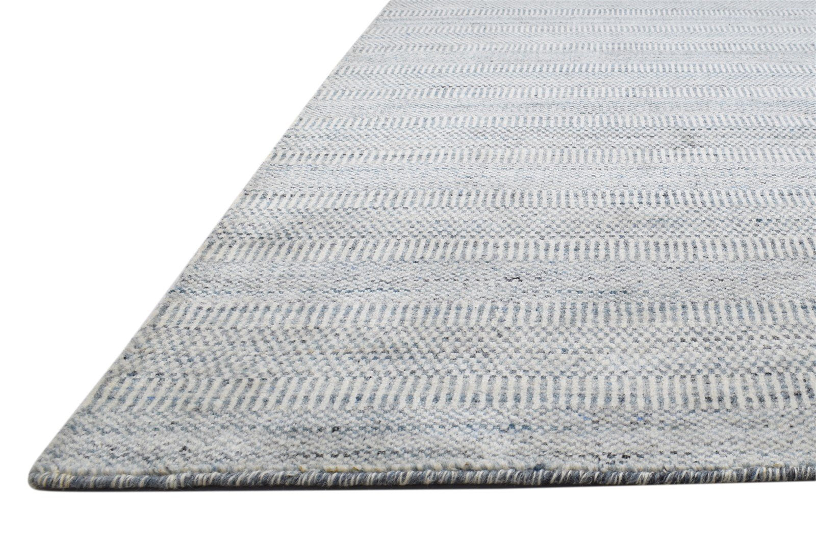 Silver Wool Rug 5' X 7' Modern Handloom Moroccan Grass Trellis Room Size Carpet 