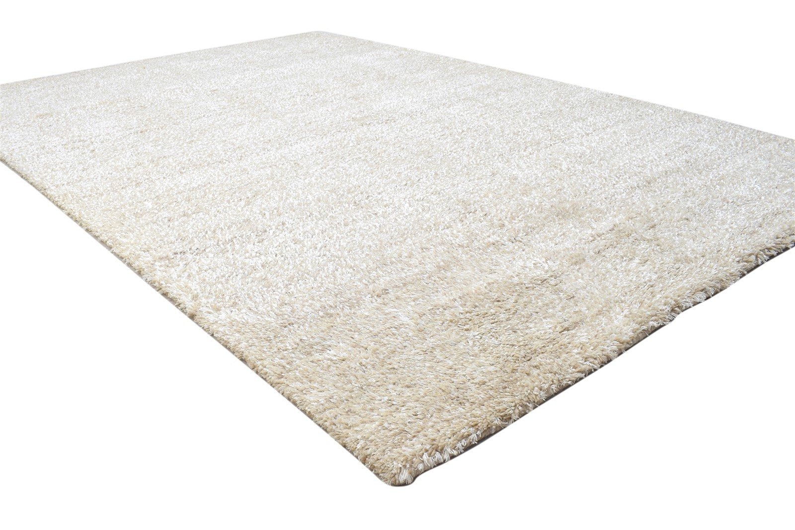 Handloom Beige Wool / Silk Rug 5X8 Modern Scandinavian Solid Room Size Carpet 