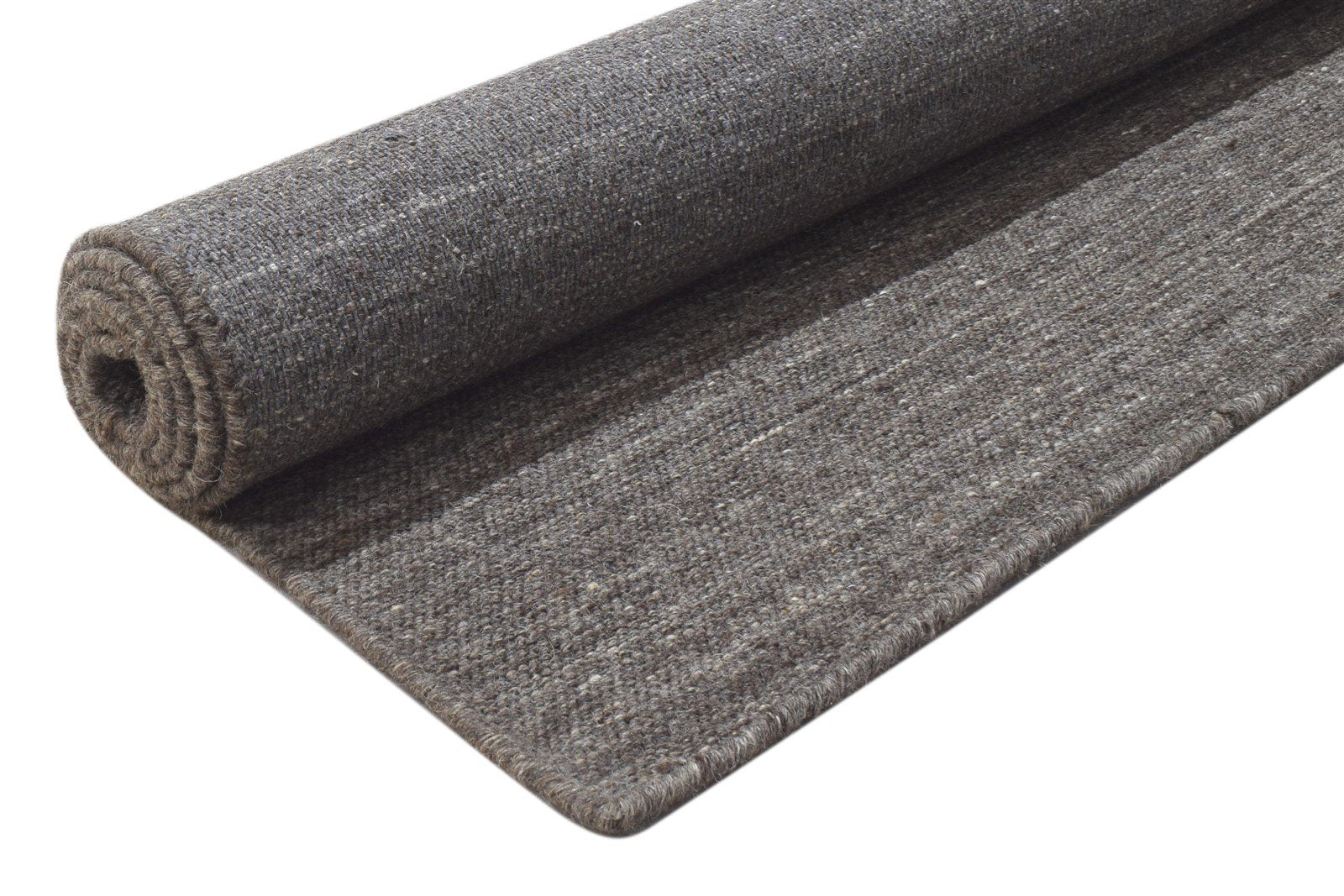 Wool Brown Rug 5' X 6' Modern Handloom Scandinavian Solid Room Size Carpet 