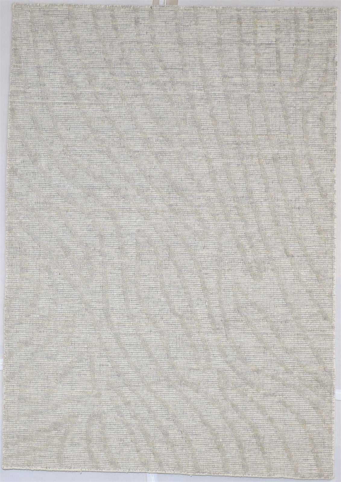 Handloom Brown Wool Rug 4' X 6' Modern Scandinavian Abstract Room Size Carpet 