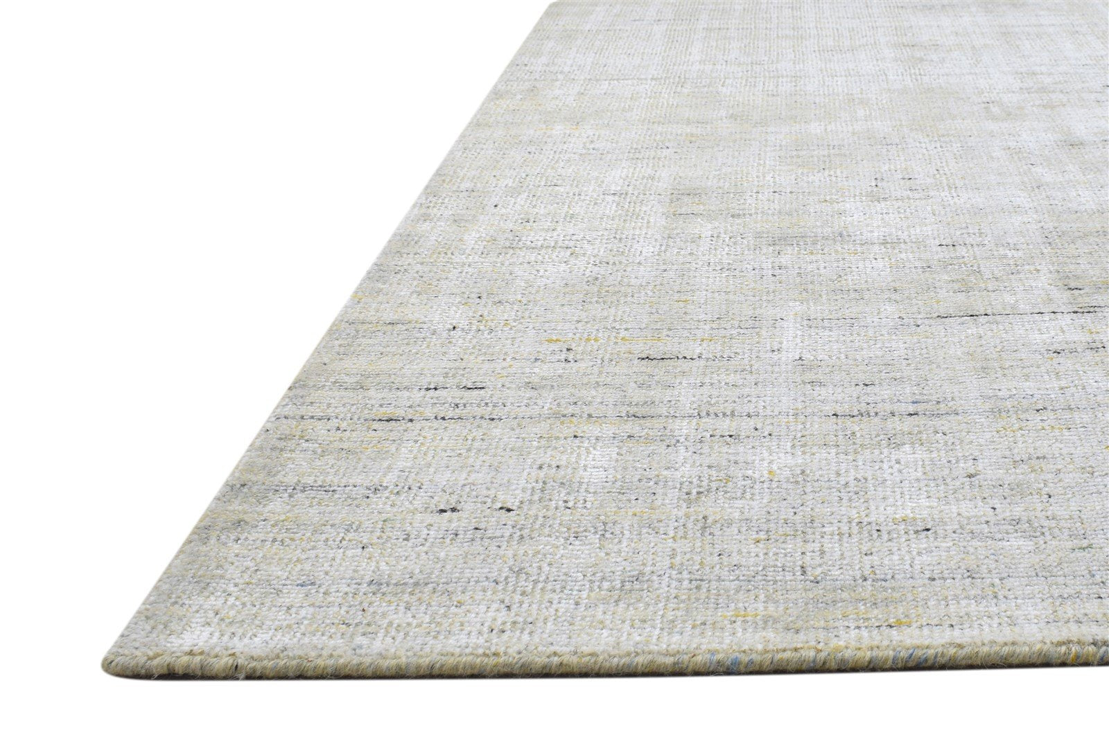 Sage Wool / Silk Rug 5X7 Modern Handloom Scandinavian Solid Room Size Carpet 